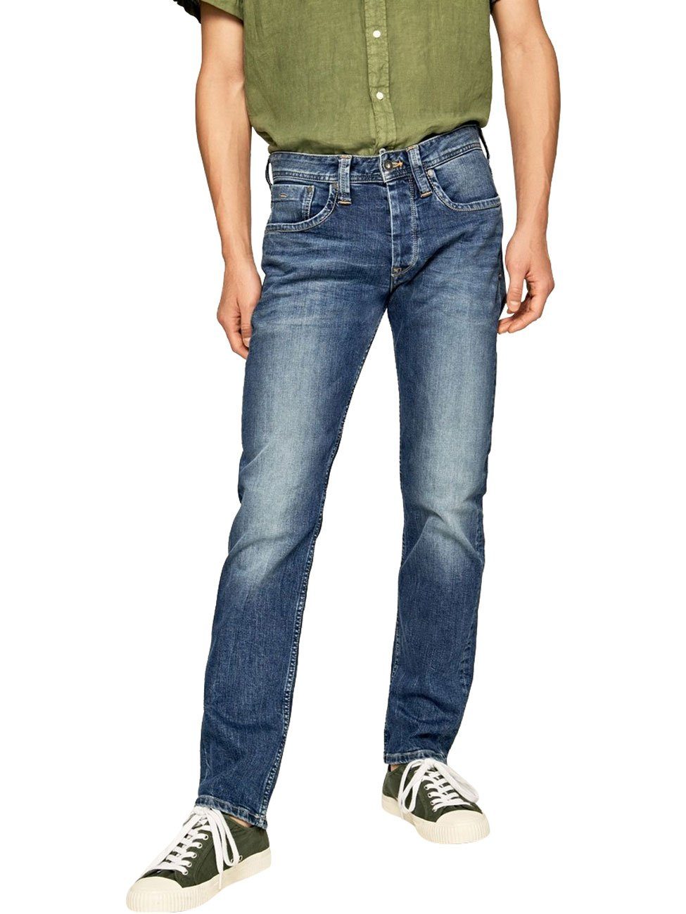 Pepe Stretch Jeans Straight-Jeans Cash mit