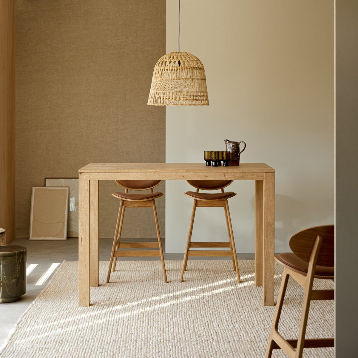 Tikamoon Esstisch Bartisch Eden aus massivem Eichenholz 120x60