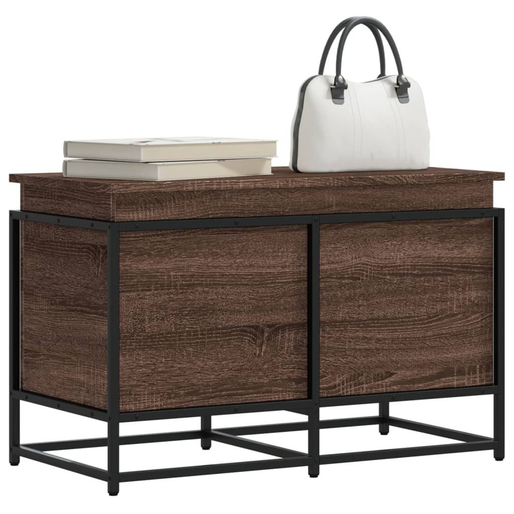 vidaXL Aufbewahrungsbox 80 x 40 x 515 cm Aufbewahrungsbox mit Deckel Eichen-Optik 80x40x51,5 c