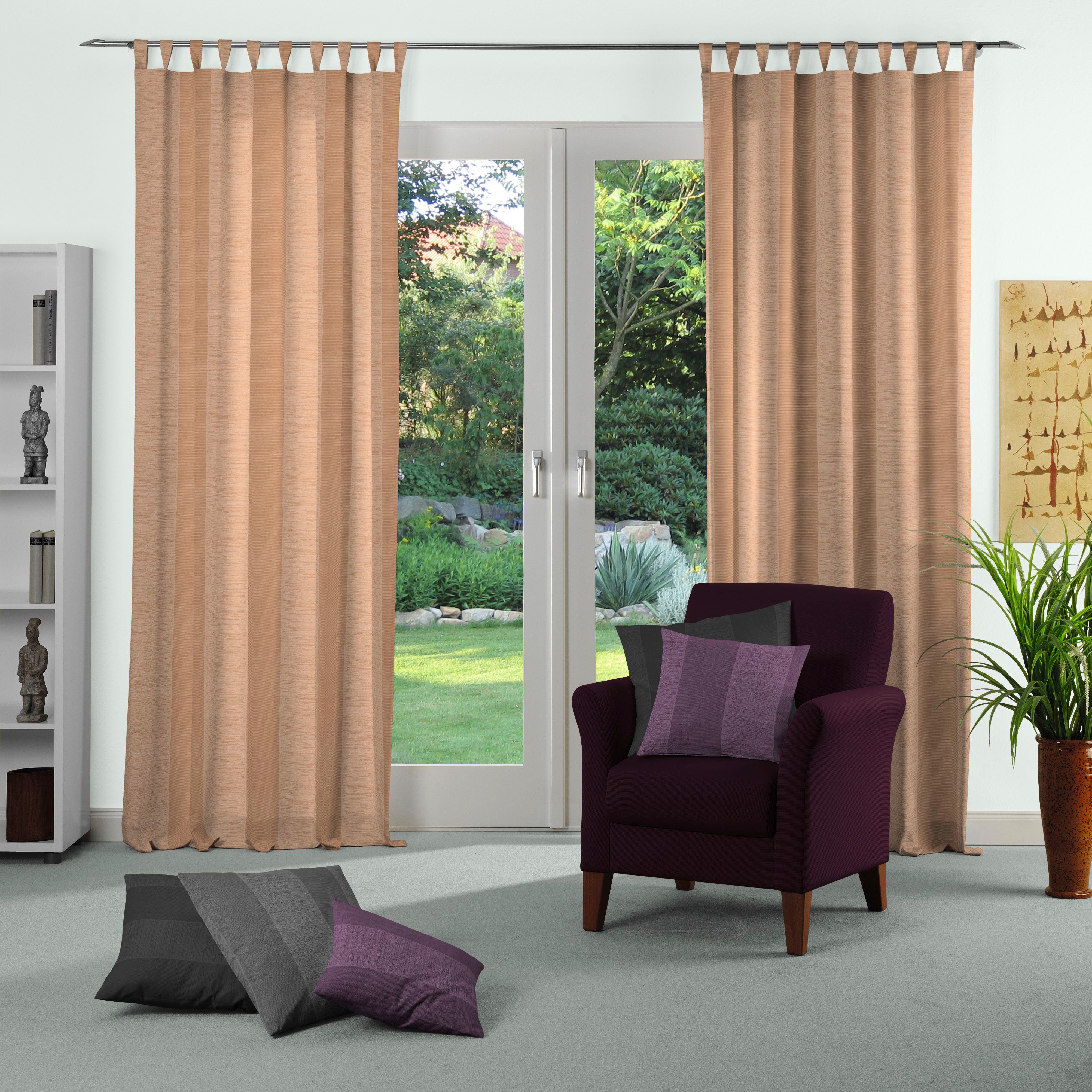 Wirth Vorhang Niederau (1 St), Schlaufen, blickdicht, Jacquard