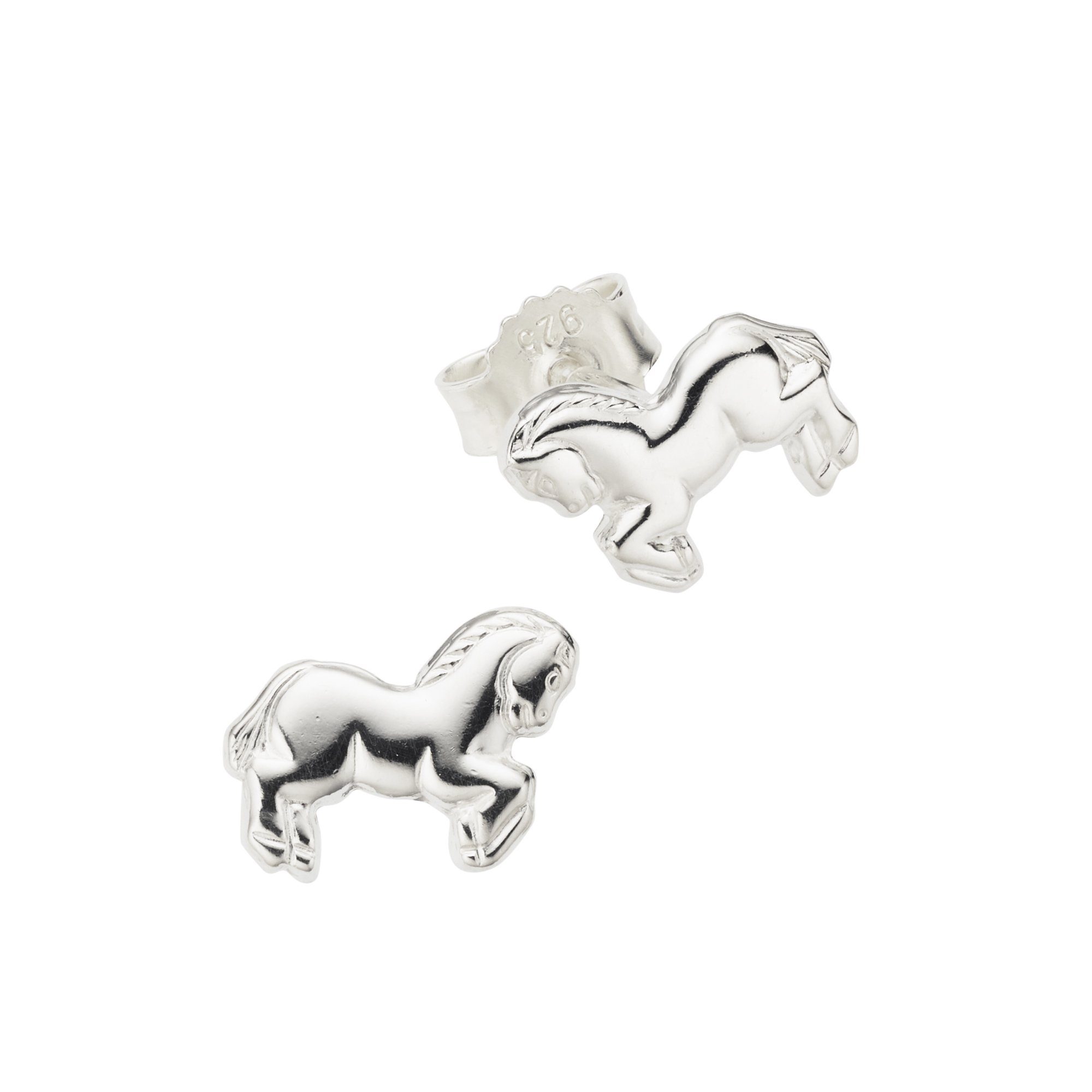 Paar Ohrstecker Silber 925 Motiv Pferde