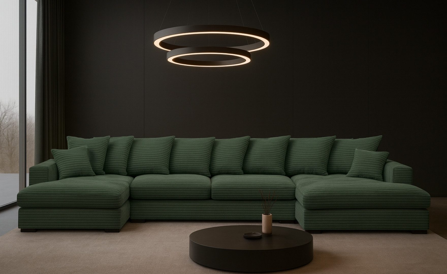 Kaiser Möbel Ecksofa Ecksofa, Sofa U-form, Couch U-form Gabon stoff Zoom, m günstig online kaufen