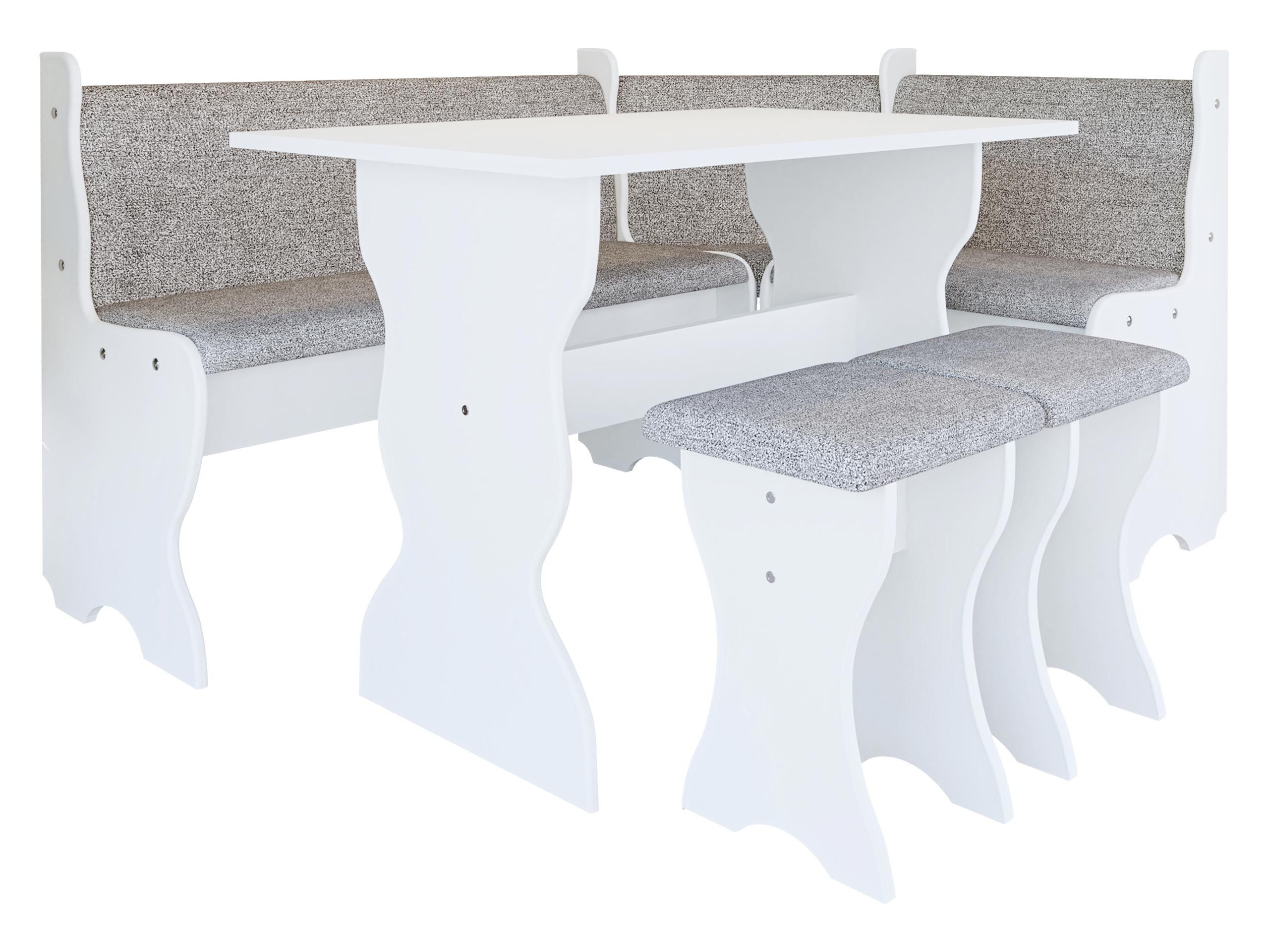 MIRJAN24 Eckbank Thomas (Eckbank + Tisch und zwei Hocker), rechte oder link günstig online kaufen