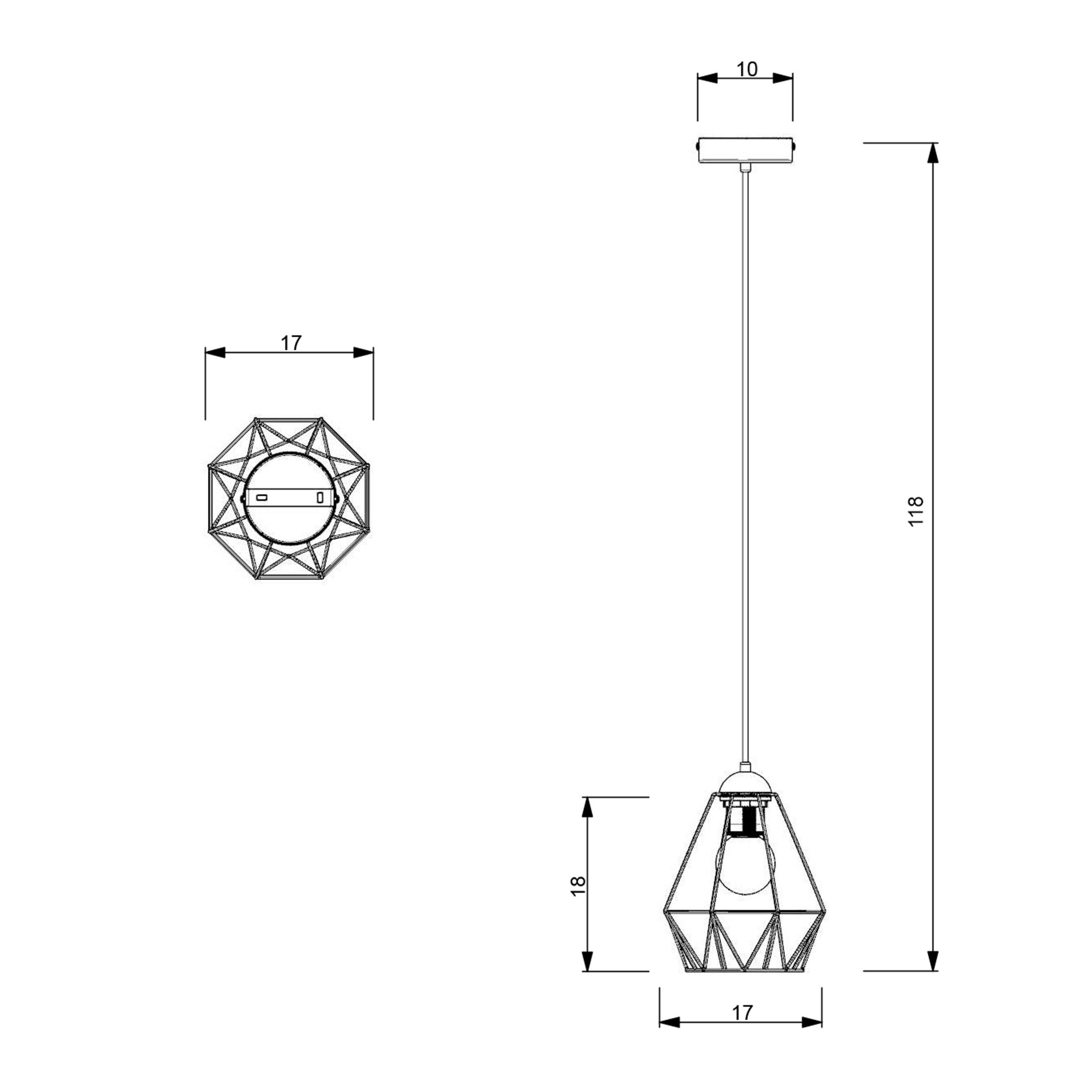 Licht-Erlebnisse Pendelleuchte ARIYAN, ohne Leuchtmittel, Käfig für höhenverstellbar Schirm E27 19 Wohnzimmer Draht Ø cm Metall