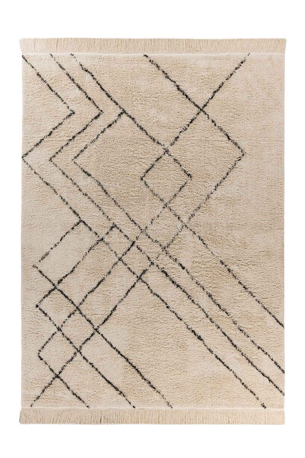 Teppich Boss Teppich Kurzflor Teppich Michelle 625 - Creme / Schwarz, rechteckig, Höhe: 20 mm