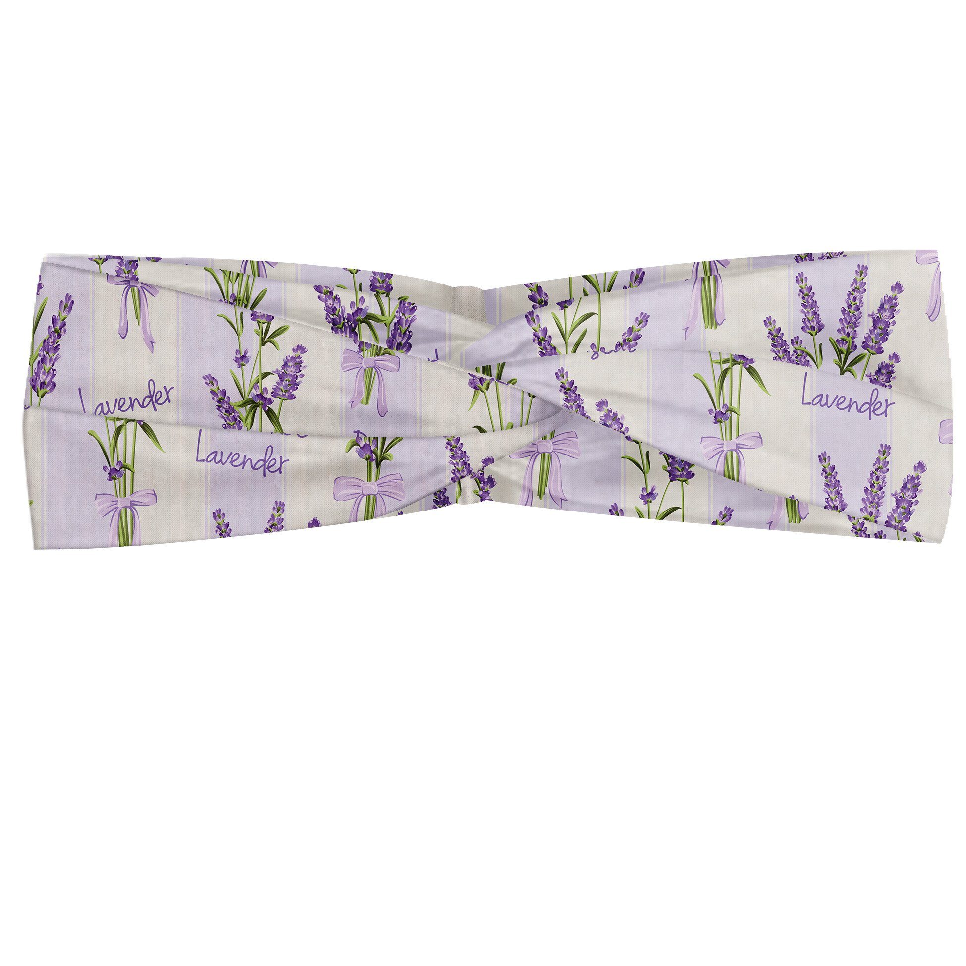 Abakuhaus Stirnband Elastisch und Angenehme alltags accessories Lavendel Streifen und Blumen