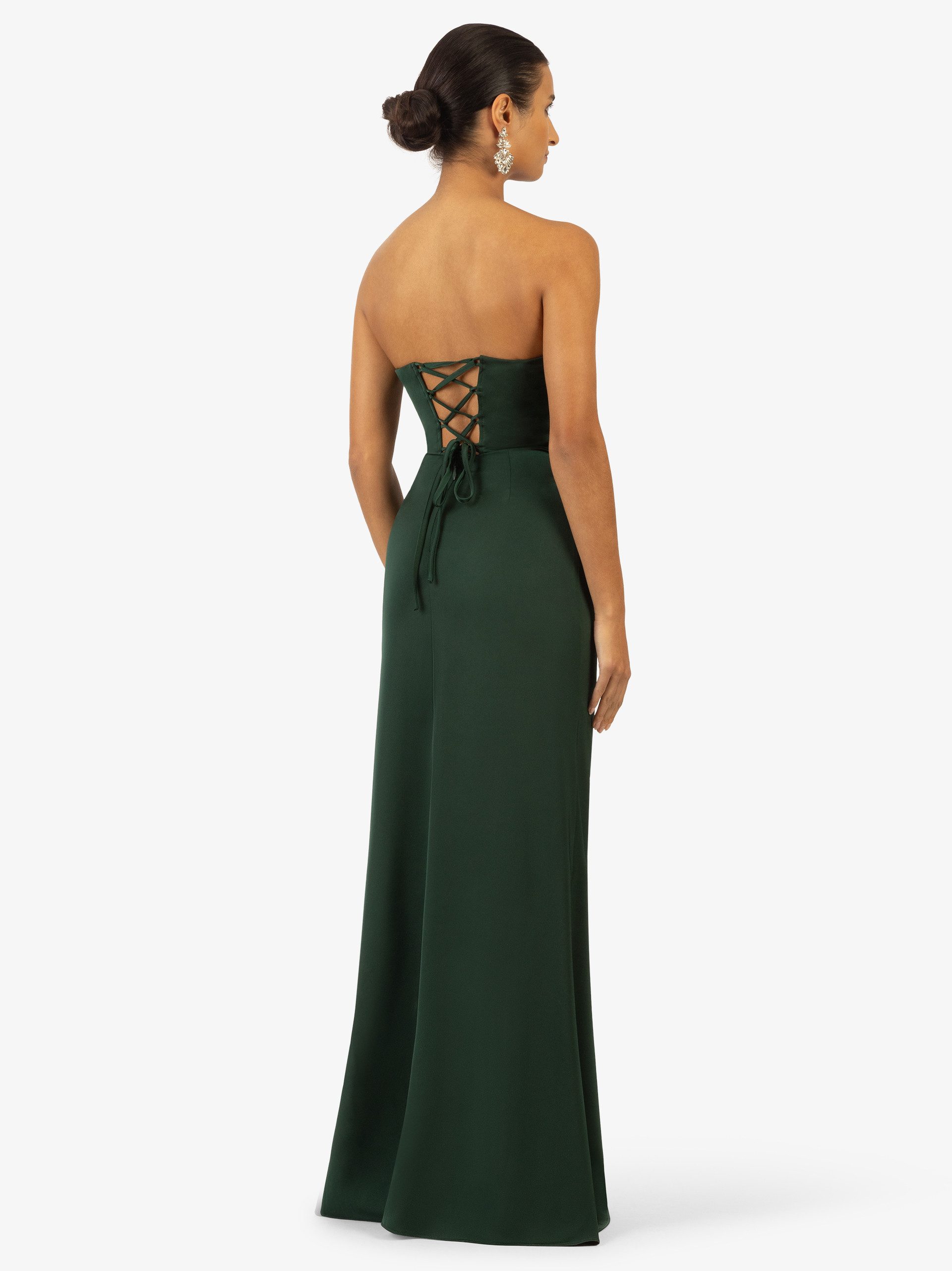 Kraimod Abendkleid mit Schnürrücken und Schlitz