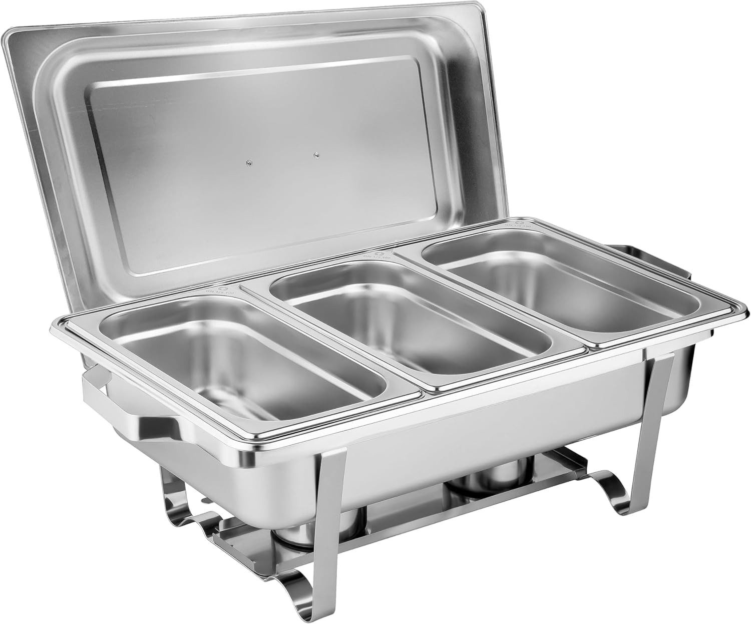 Morleos Speisenwärmer GSP Chafing Dish Set Basic 3 x GN 1/3, 201 Edelstahl, 61x36x32 cm, Basic, 3x GN 1/3 Behälter