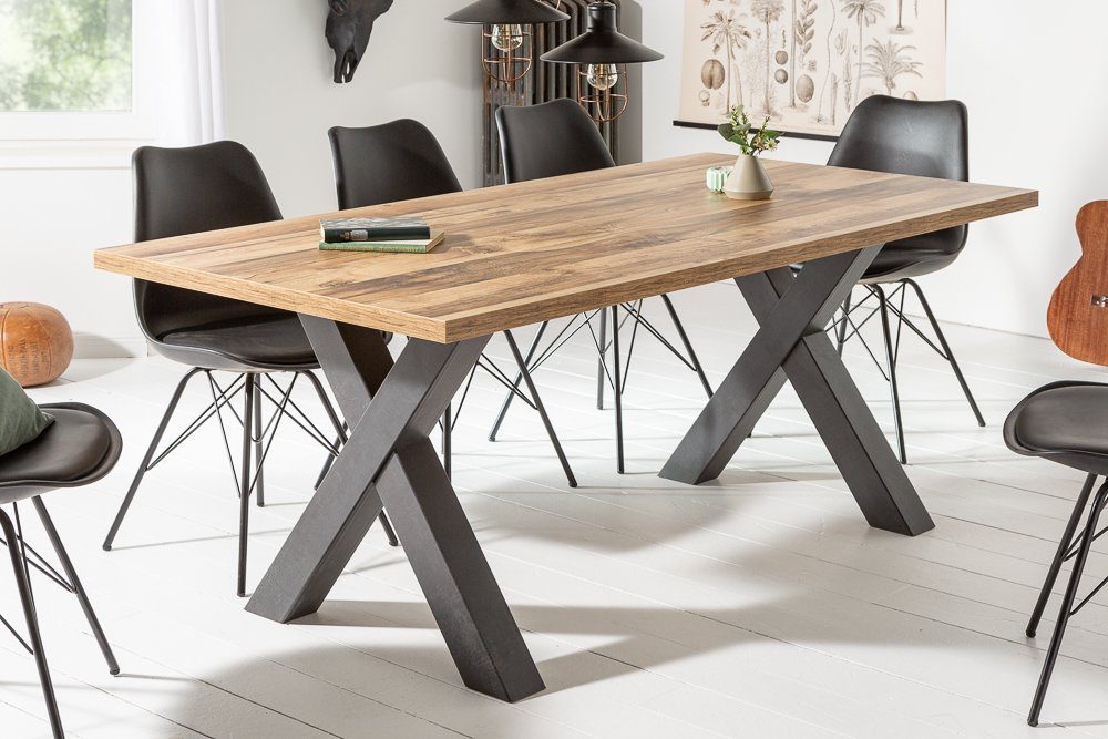 riessambiente Esstisch »MONTREAL 160210cm natur / schwarz«, Eichen