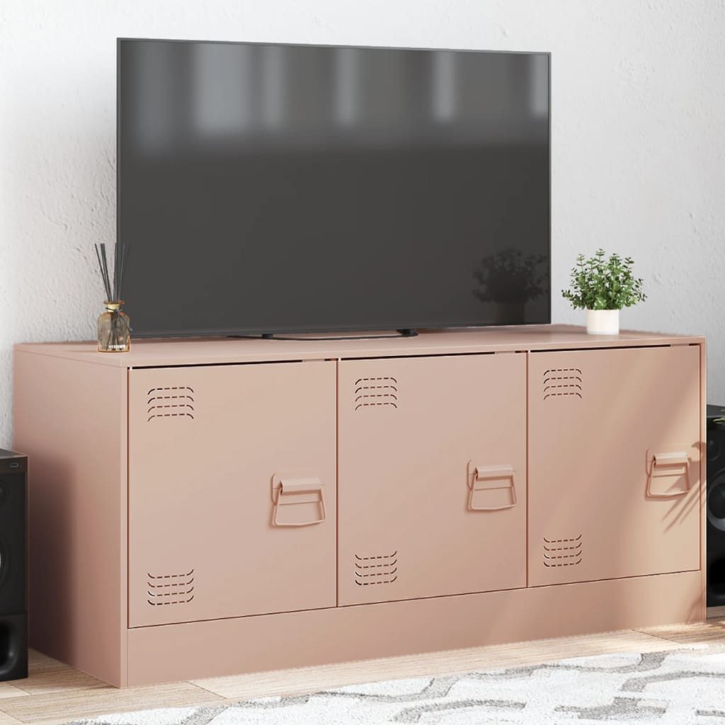 vidaXL TV-Board vidaXL TV-Schrank Rosa 99x39x44 cm Stahl