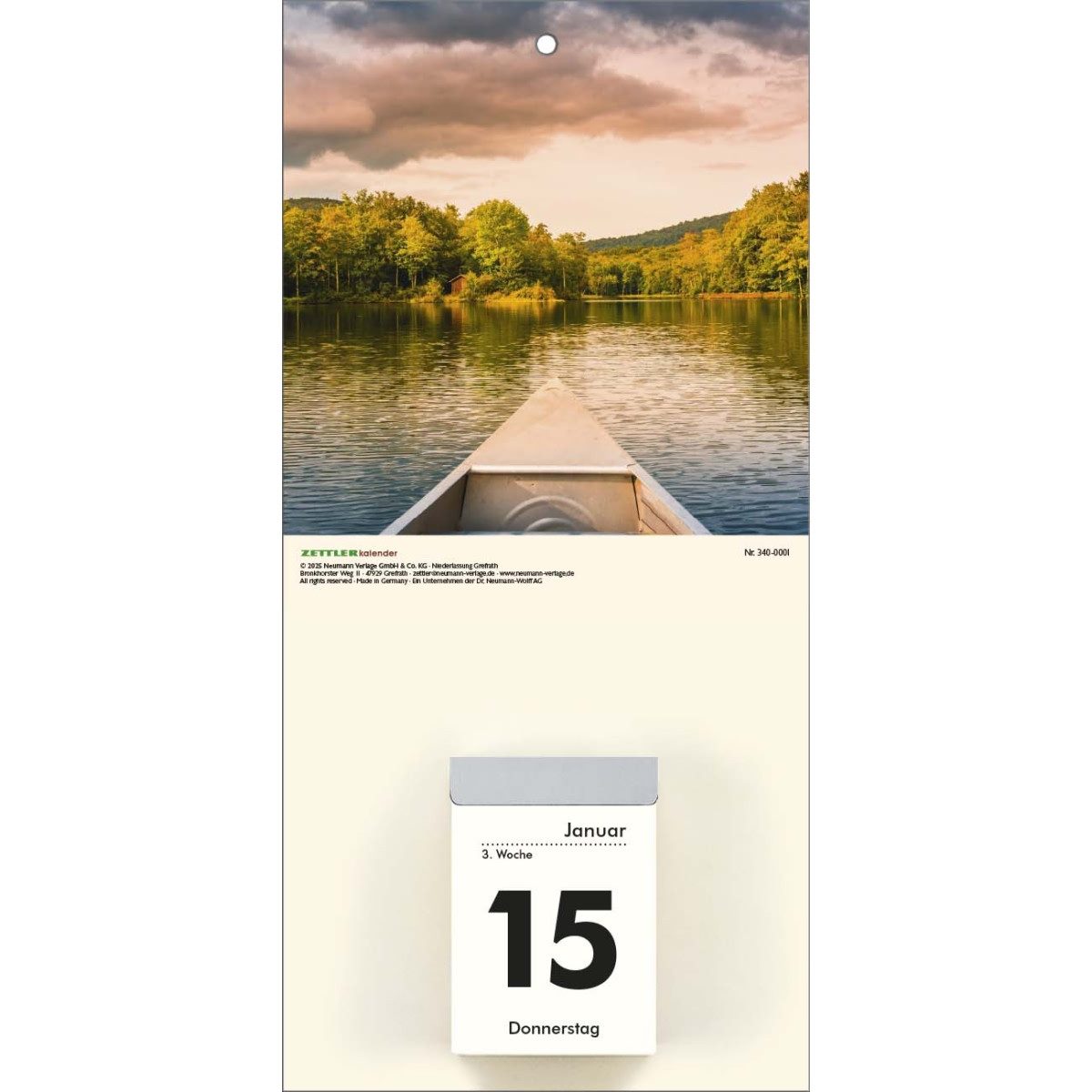 ZETTLER Abreißkalender Kalenderrückwand 14,5x30cm für Typ 301 / 302 Natur sortiert