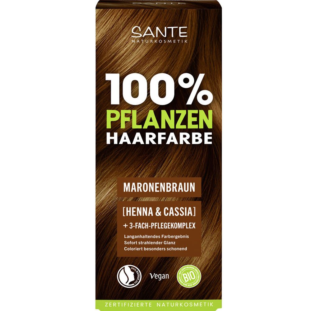 SANTE Haarfarbe Pflanzen MARONENBRAUN, Braun, 100 g