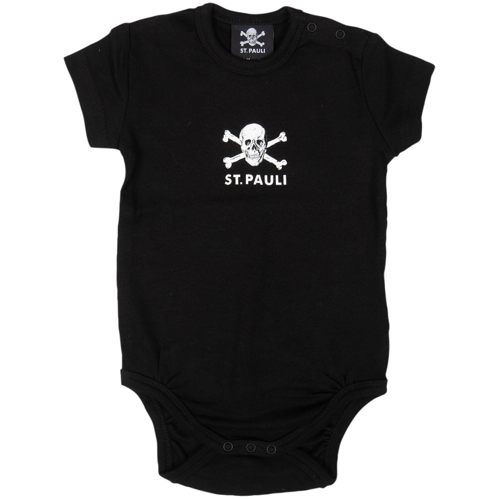 FC St. Pauli Kurzarmbody FC St. Pauli - Baby Body Totenkopf - schwarz