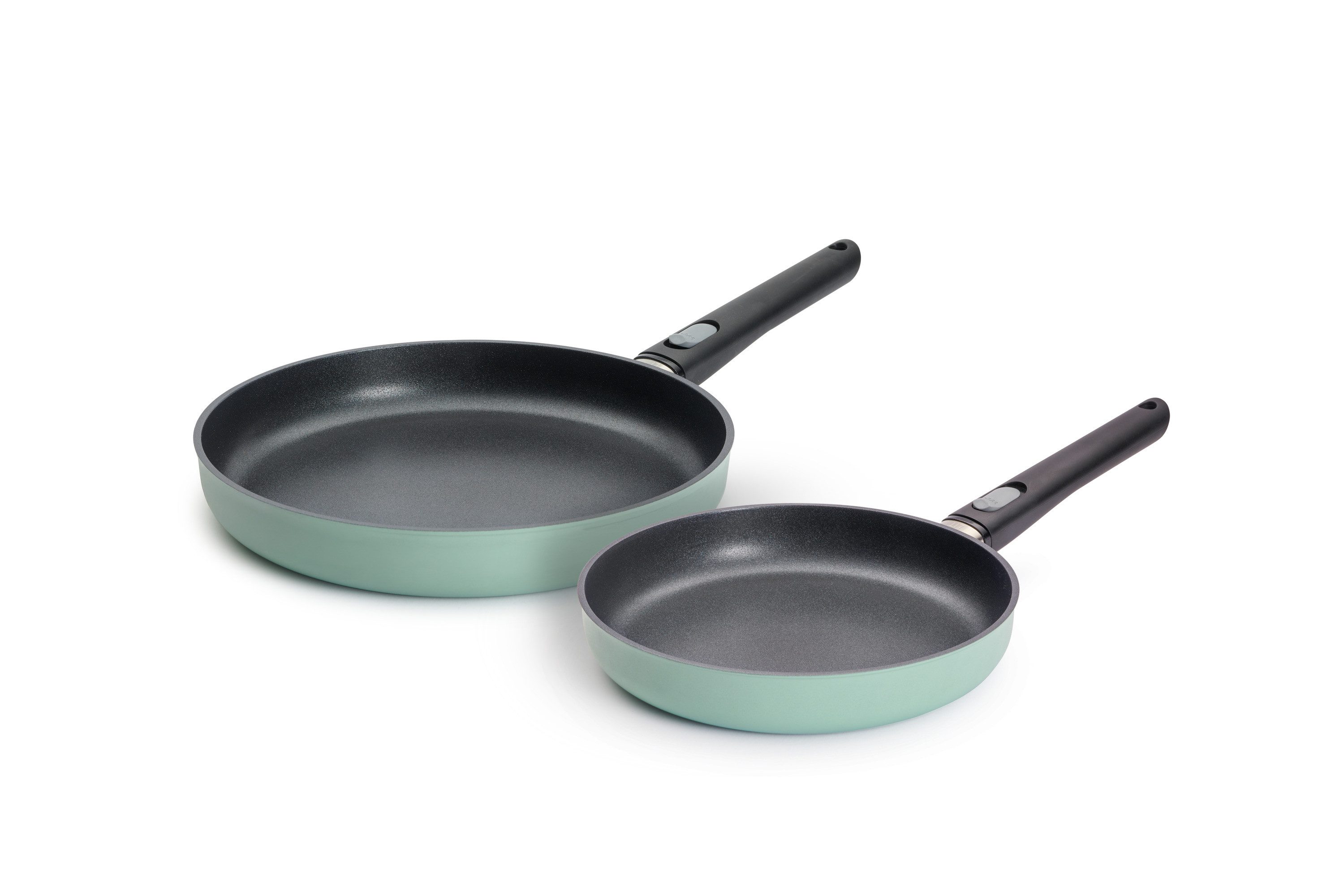 WOLL MADE IN GERMANY Pfannen-Set Ecolour, 1,5 l + 1,95 l, Aluminiumguss (Set, 2-tlg), abnehmbarer Stiel