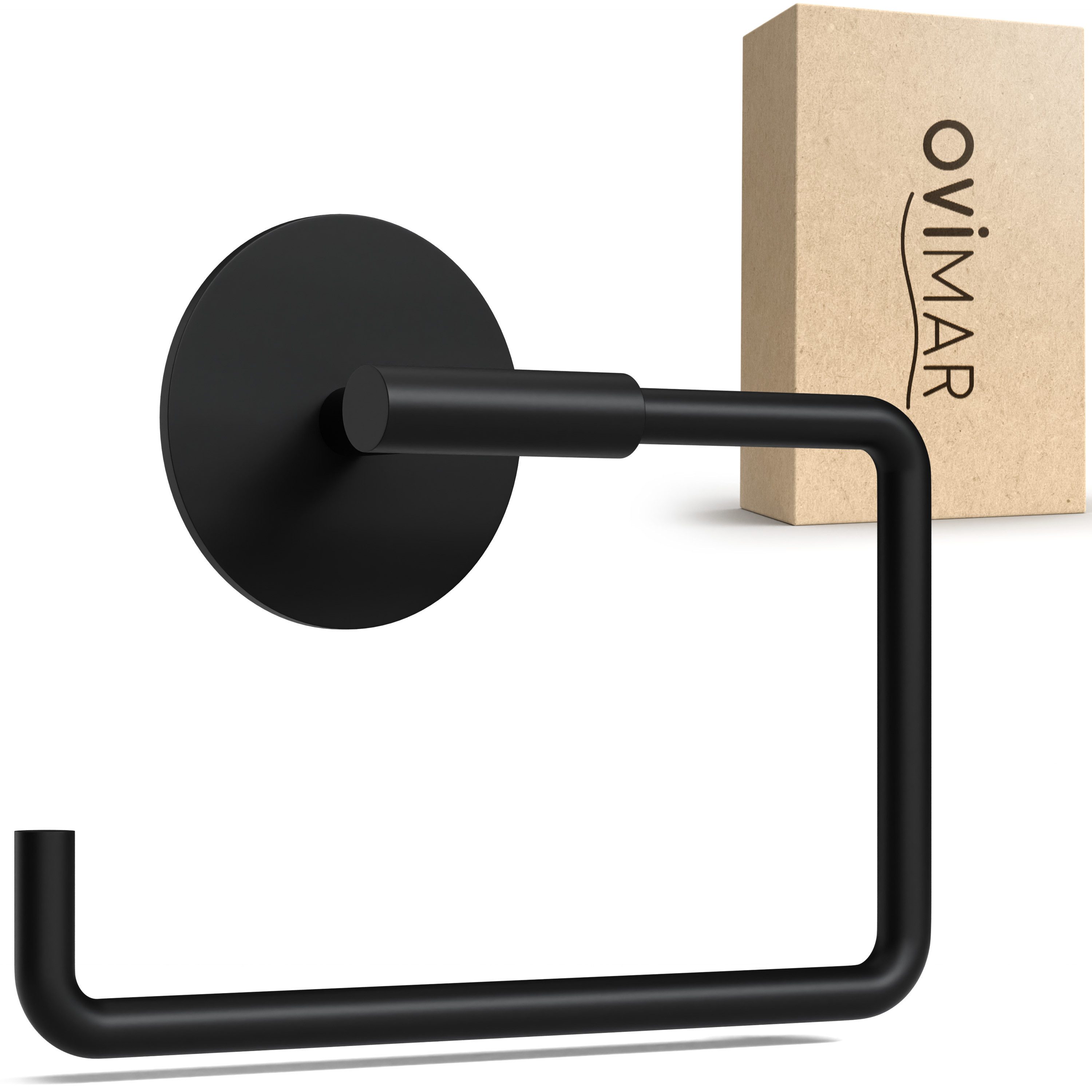 ovimar Toilettenpapierhalter Tromoy (1-St), aus Edelstahl in Schwarz zur Zu günstig online kaufen