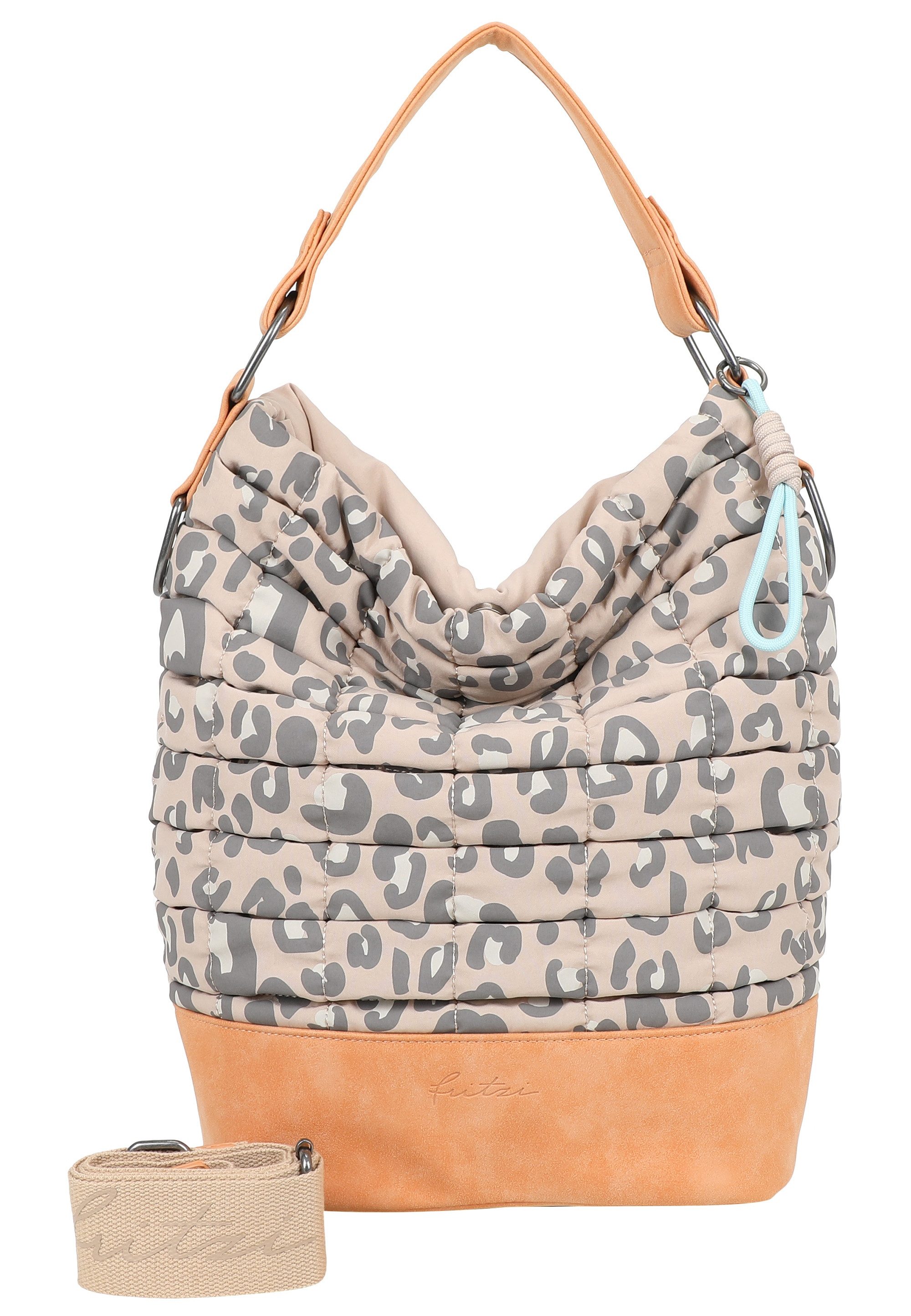 Fritzi aus Preußen Henkeltasche Leo Bubble Soft Anthra, aus 3D-Bubble Nylon-Material