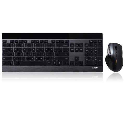 Rapoo 8900P kabelloses Tastatur-Maus-Set, 5 GHz Wireless Verbindung 1600 DPI Tastatur- und Maus-Set
