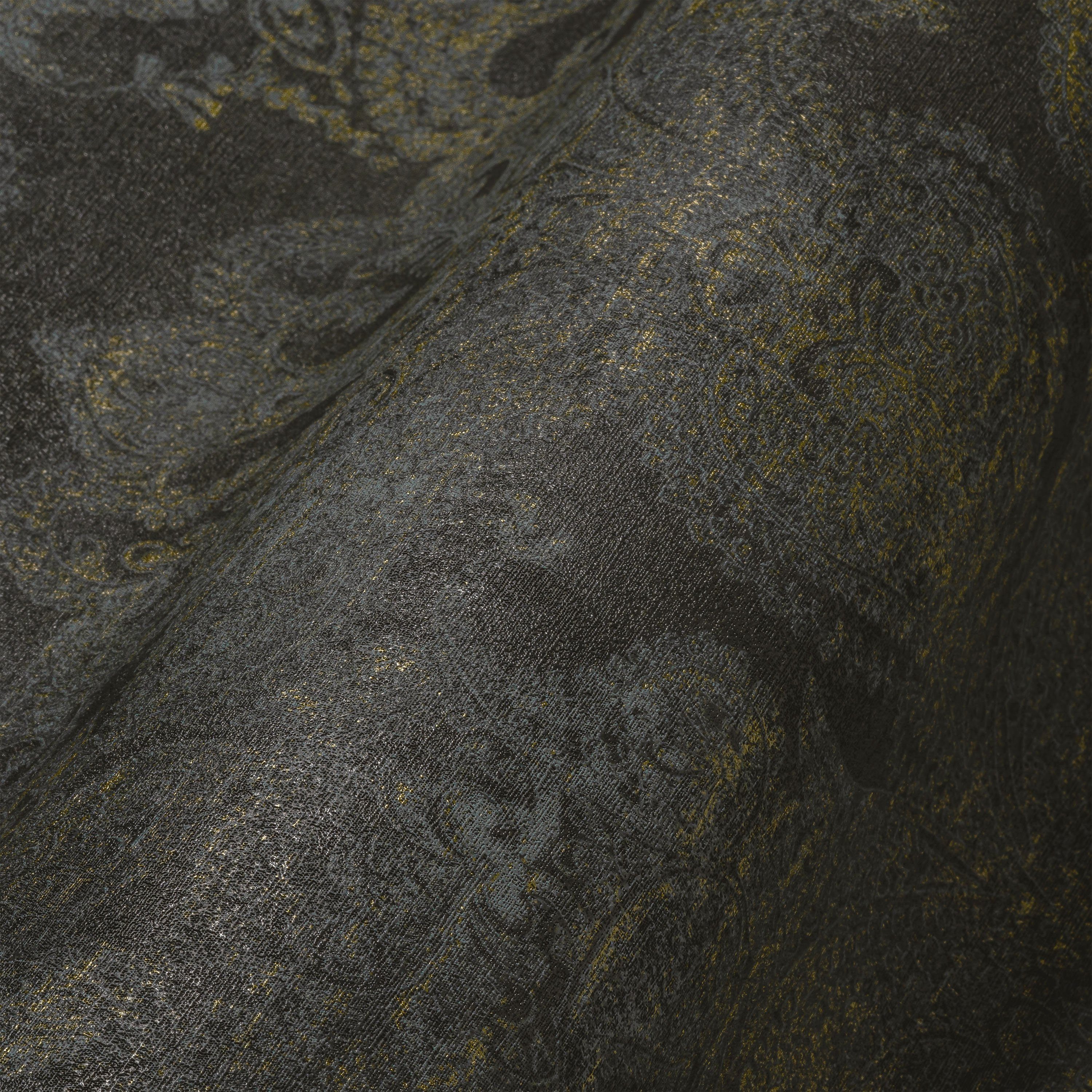 Bricoflor Schwarze Tapete mit Paisley Muster Orientalisch Vintage Vliestape günstig online kaufen