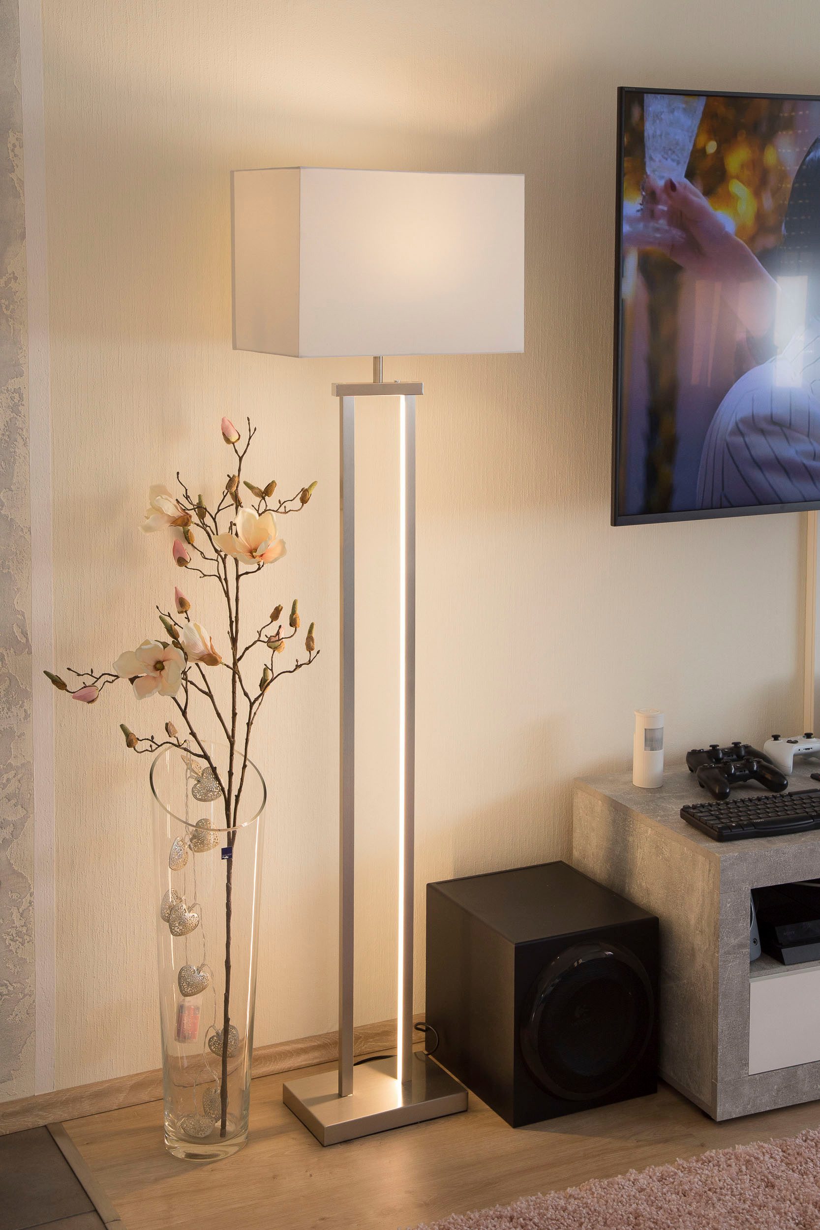 NOWA LED Stehlampe SYDNEY, Dimmfunktion, Leuchtmittel wechselbar, Warmweiß, günstig online kaufen