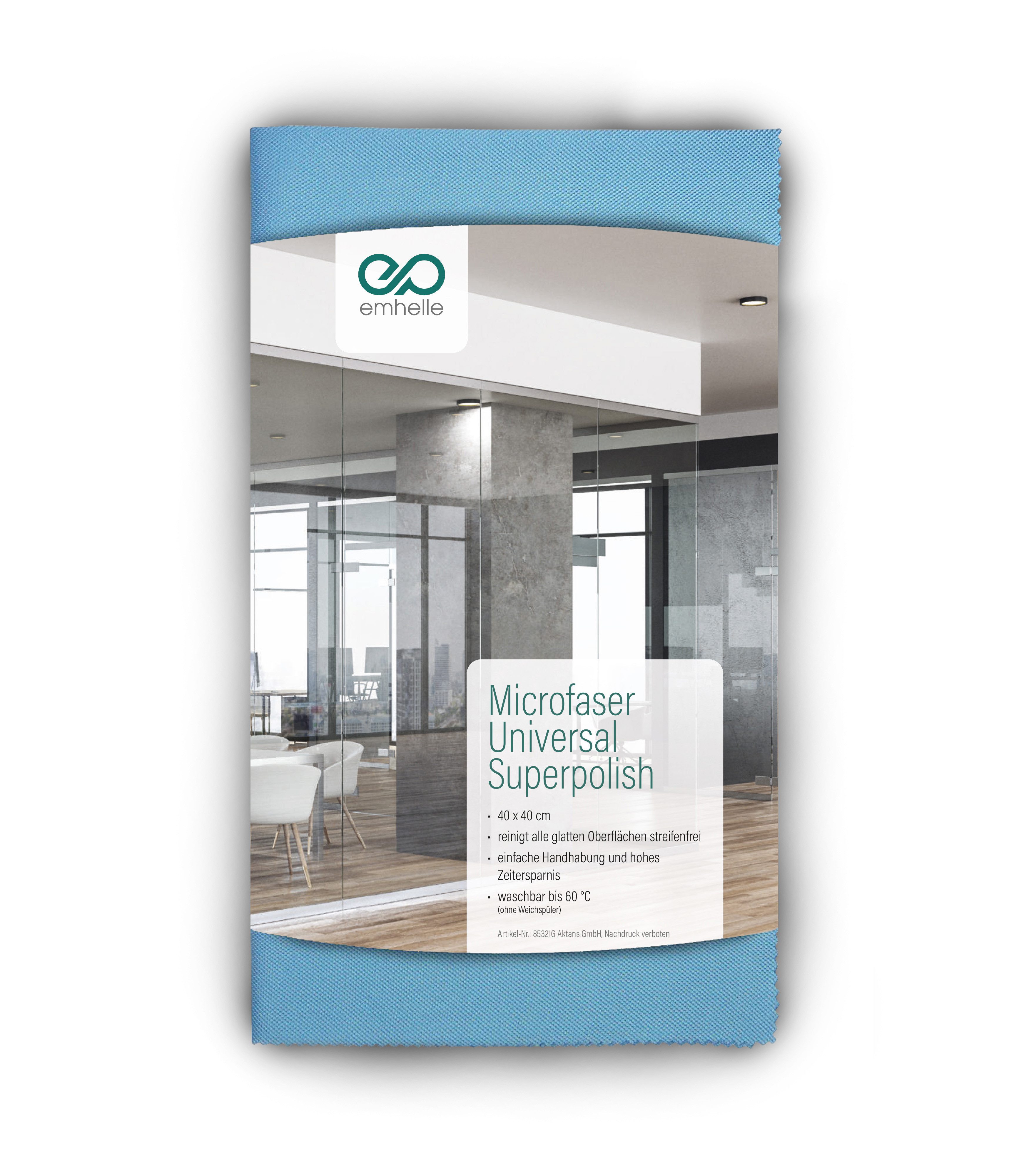 Emhelle Microfasertücher Microfaser Universal Superpolish, 40x40 cm Mikrofasertuch (3-tlg)