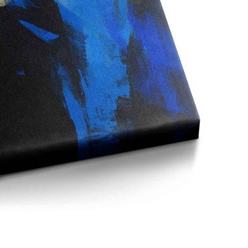 DOTCOMCANVAS® Leinwandbild Extract, Leinwandbild blau gelb beige moderne abstrakte Kunst Druck Wandbild