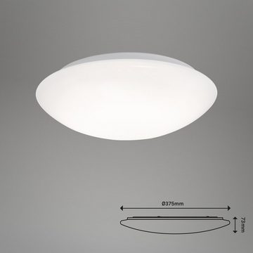 Briloner Leuchten LED Deckenleuchte 3362-116, Spritzwasserschutz, Bewegungsmelder, Leuchtdauer einstellbar, Dämmerungssensor, LED fest verbaut, Neutralweiß, Badlampe, 38x7cm, Weiß, 22W, Badleuchte decke, Badezimmer, Küche