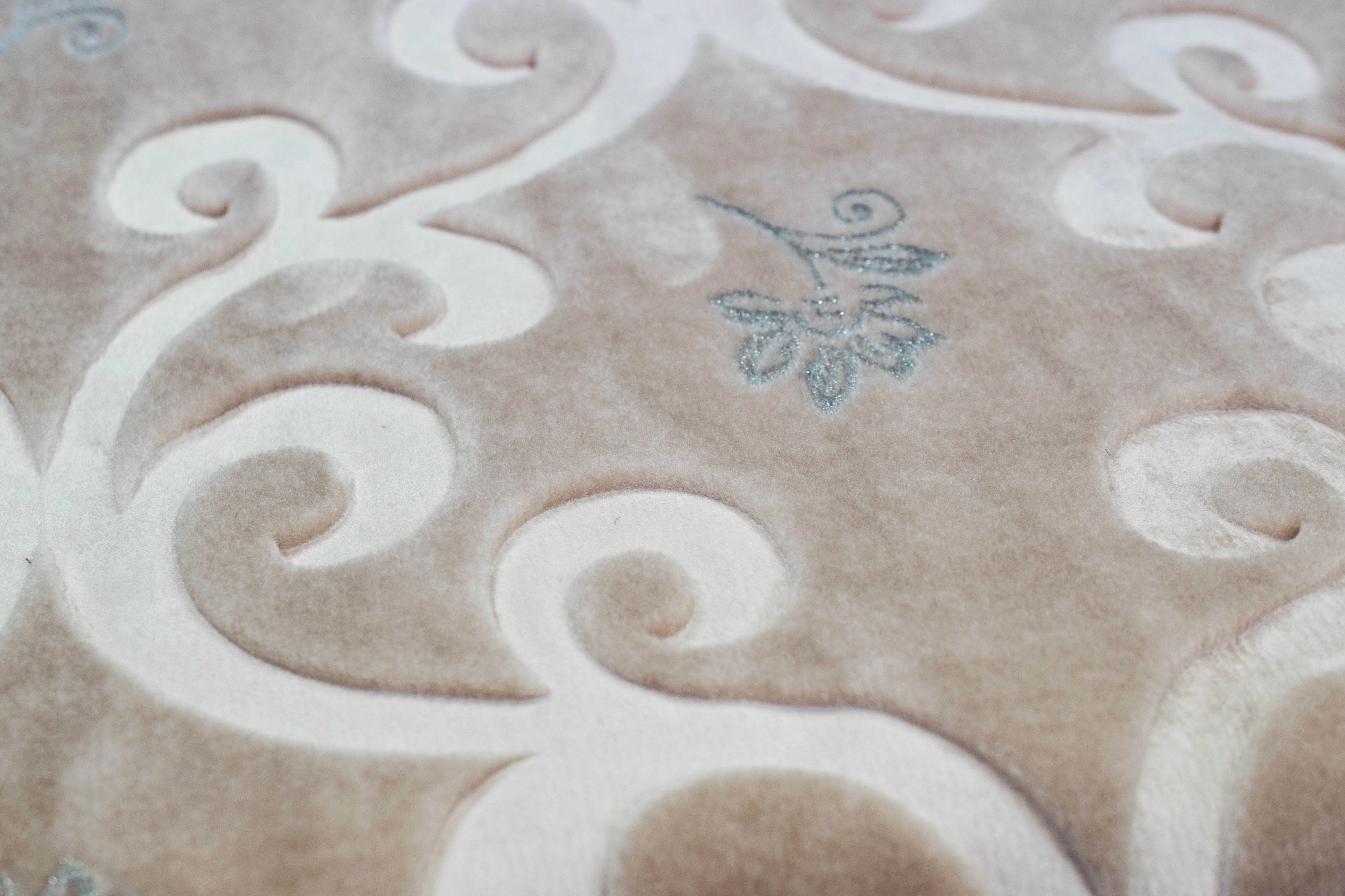 Tagesdecke Tagesdecke Bettüberwurf silber, braun mit in Decke Teppich-Traum Ornamenten