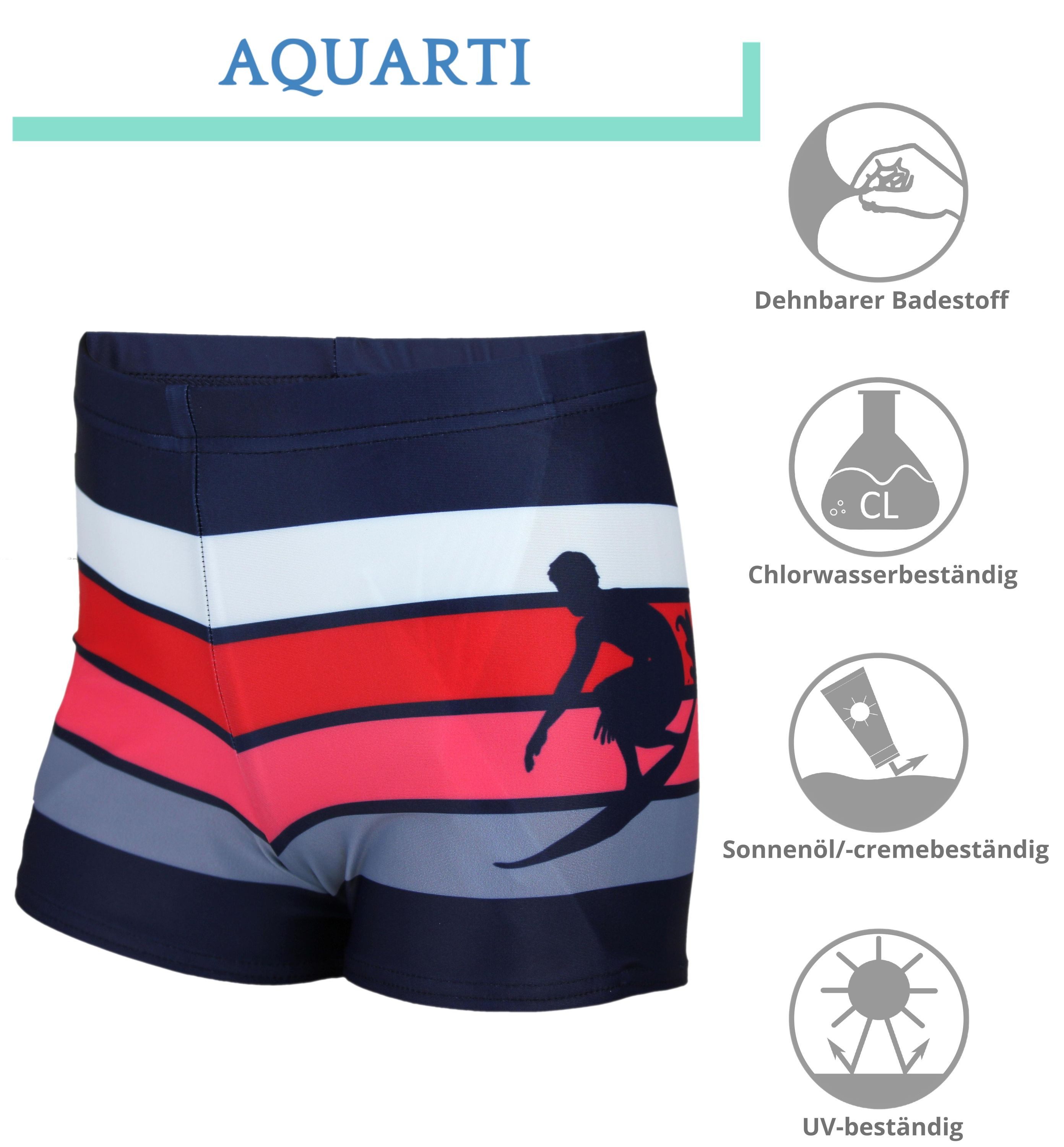 Aquarti Badehose Aquarti Jungen Badehose Gestreift mit Motiven