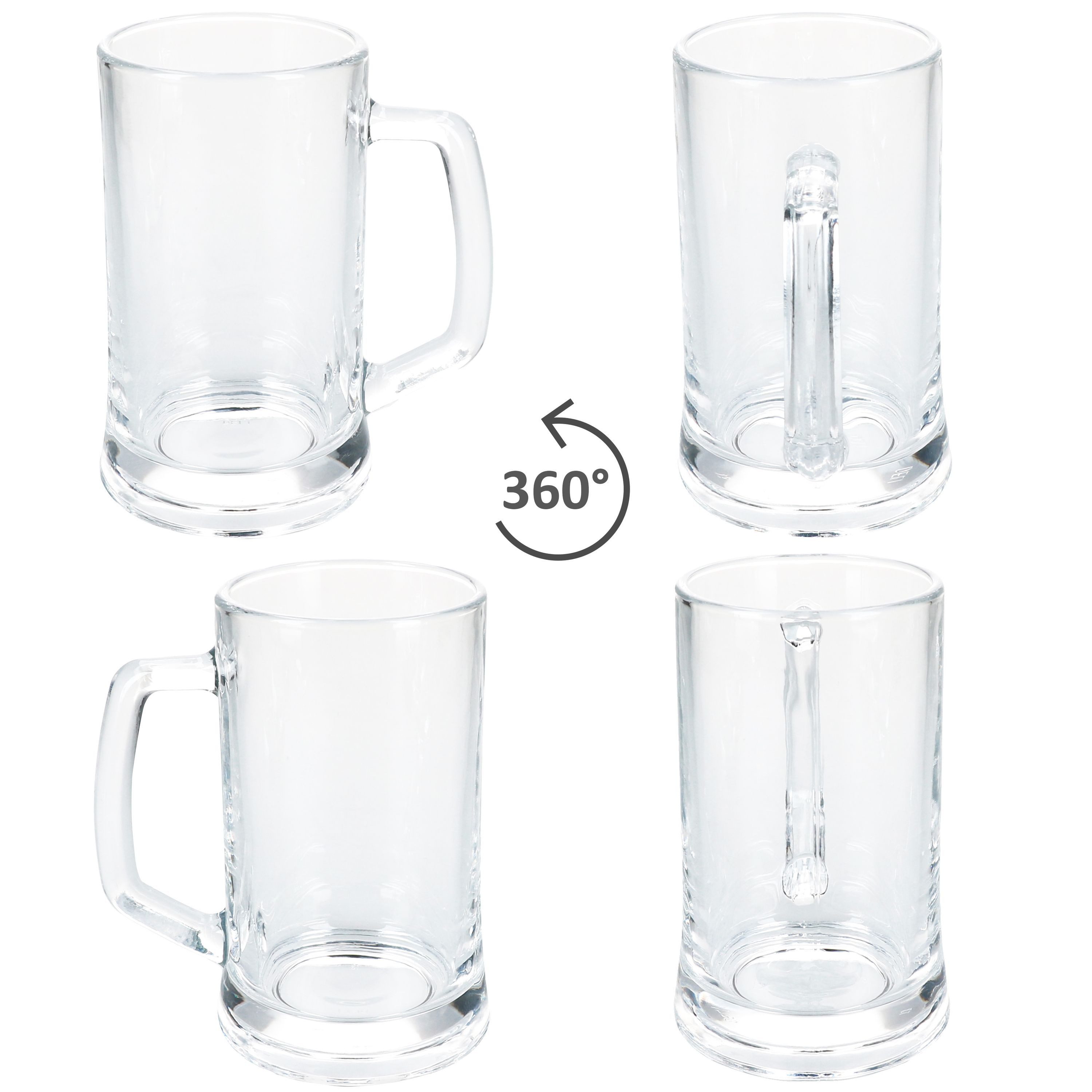 MamboCat Bierglas 6x Viva Bierkrug 0,3L mit Henkel Bierseidel 300ml Glas Seidel Humpen, Glas – Bild 4 von 5