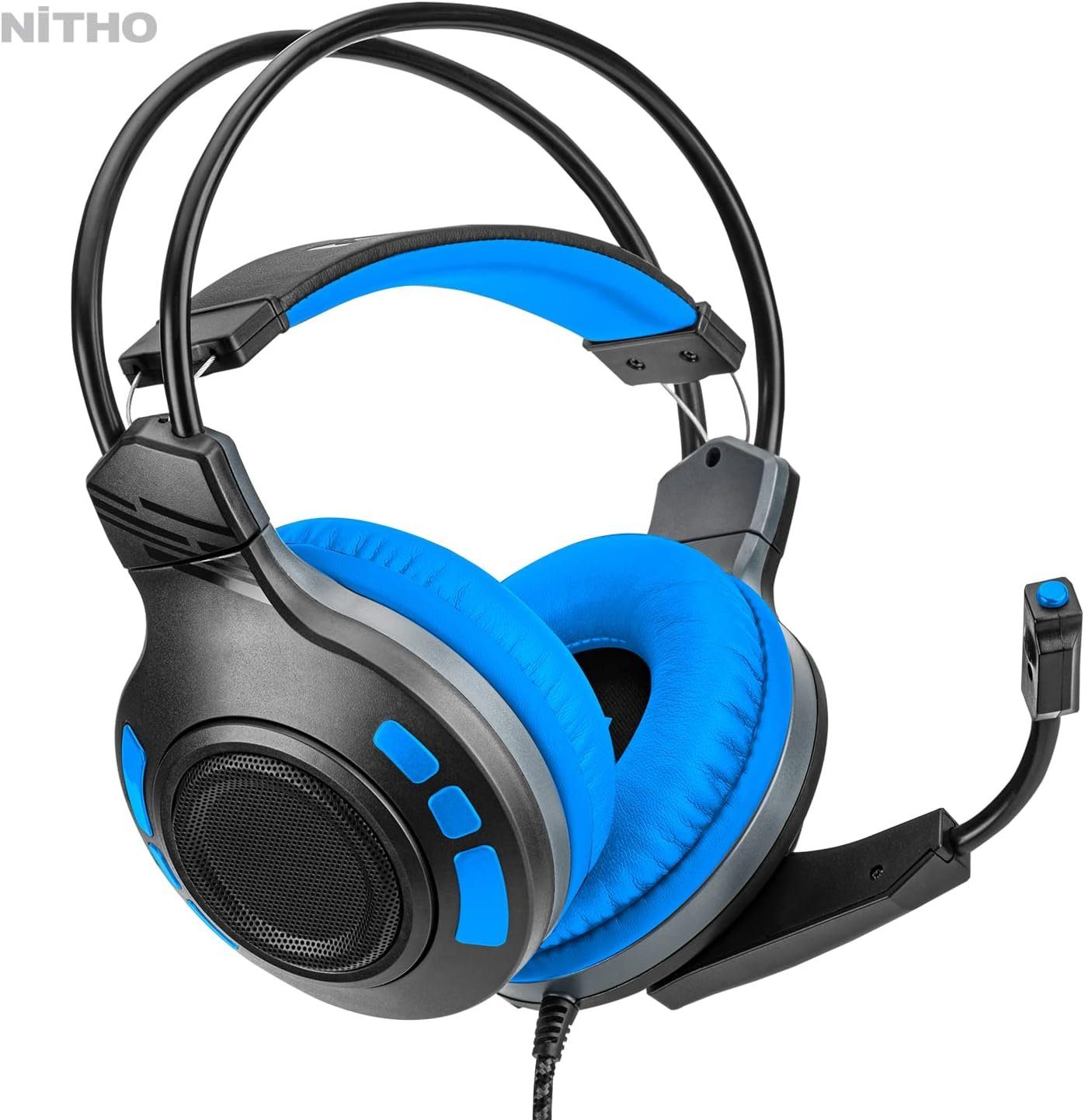 Kopfhörer kopfband) bügelmikrofon mit für NITHO Gaming Headset headset kopfhörer Head-Set, Gaming-Headset USB (Gaming treiber mit leichtem Bügelmikrofon,