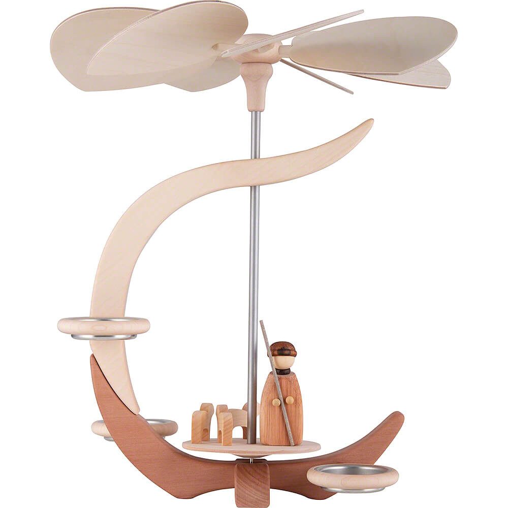 Seiffener Volkskunst Weihnachtspyramide 1-stöckige Pyramide C-Form Schäfer (30cm) von Seiffener Volkskunst