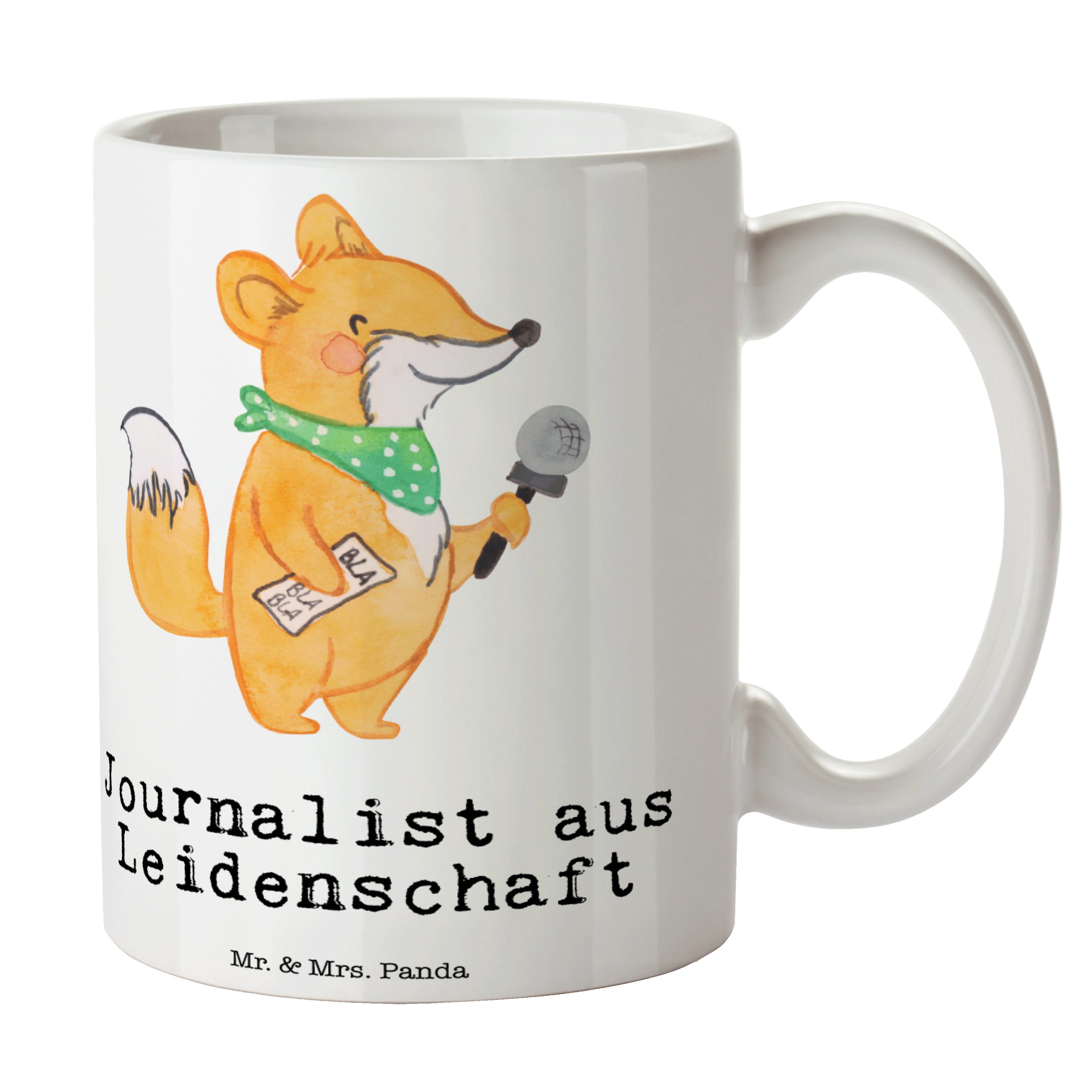 Weiß - - aus Geschenk, & Redakteur, Leidenschaft Keramik Tasse Journalist Panda Mrs. Mr. Keramiktass,