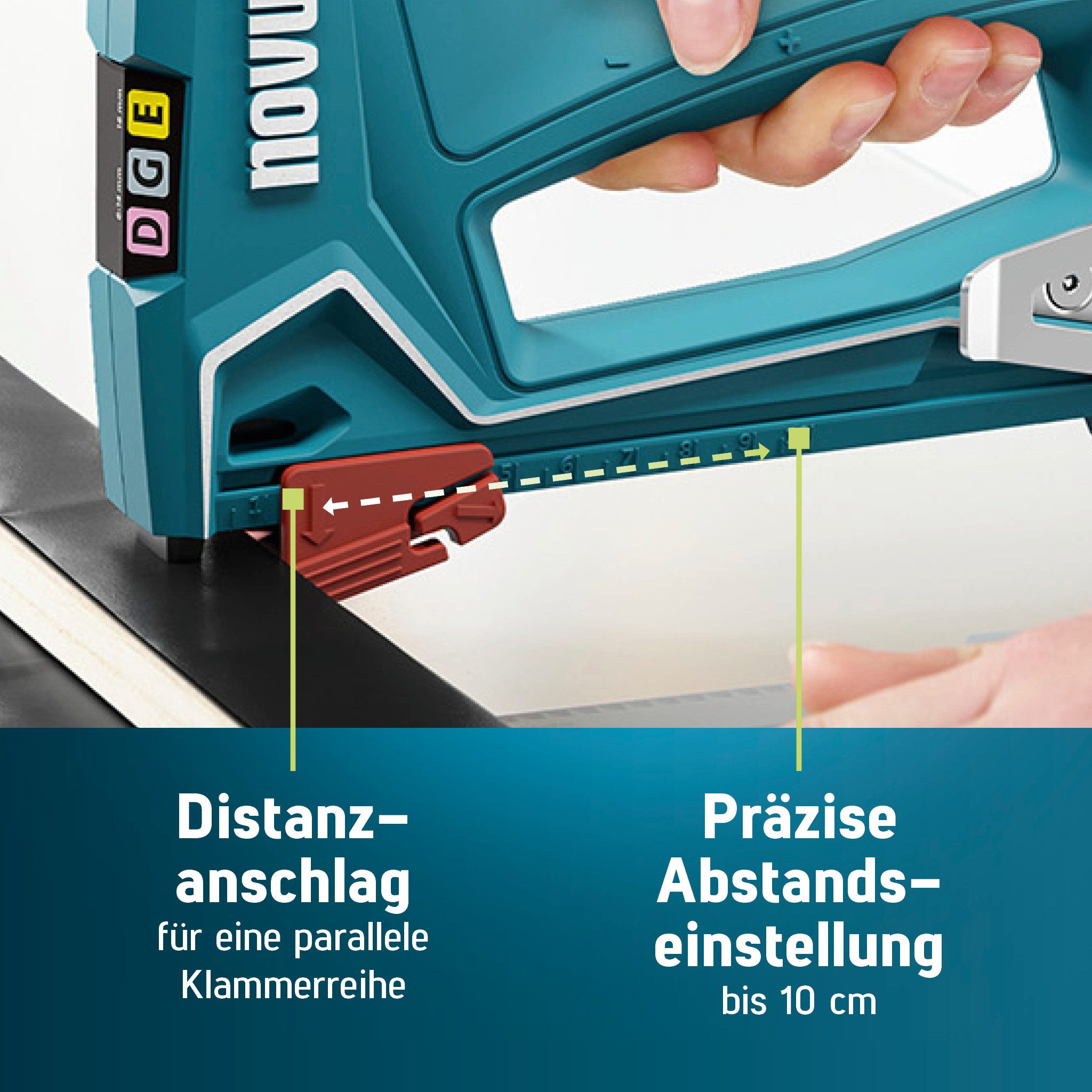Novus Tools Handtacker, (J-51, für 6-14 mm Flachdrahtklammern & 16mm Nägel), Aluminium, 030-0450