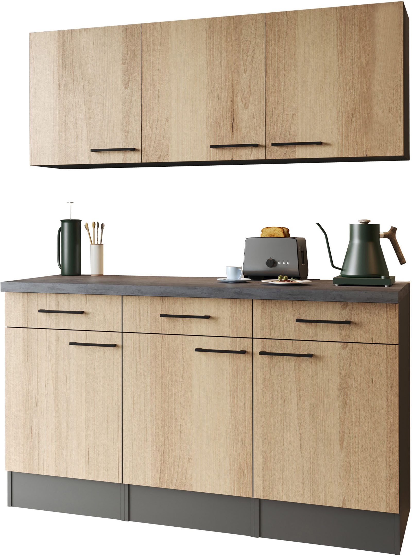 RESPEKTA Sideboard Oliver, zerlegt, mit Soft Close Funktion, inkl. Oberschränke, Breite 150 cm