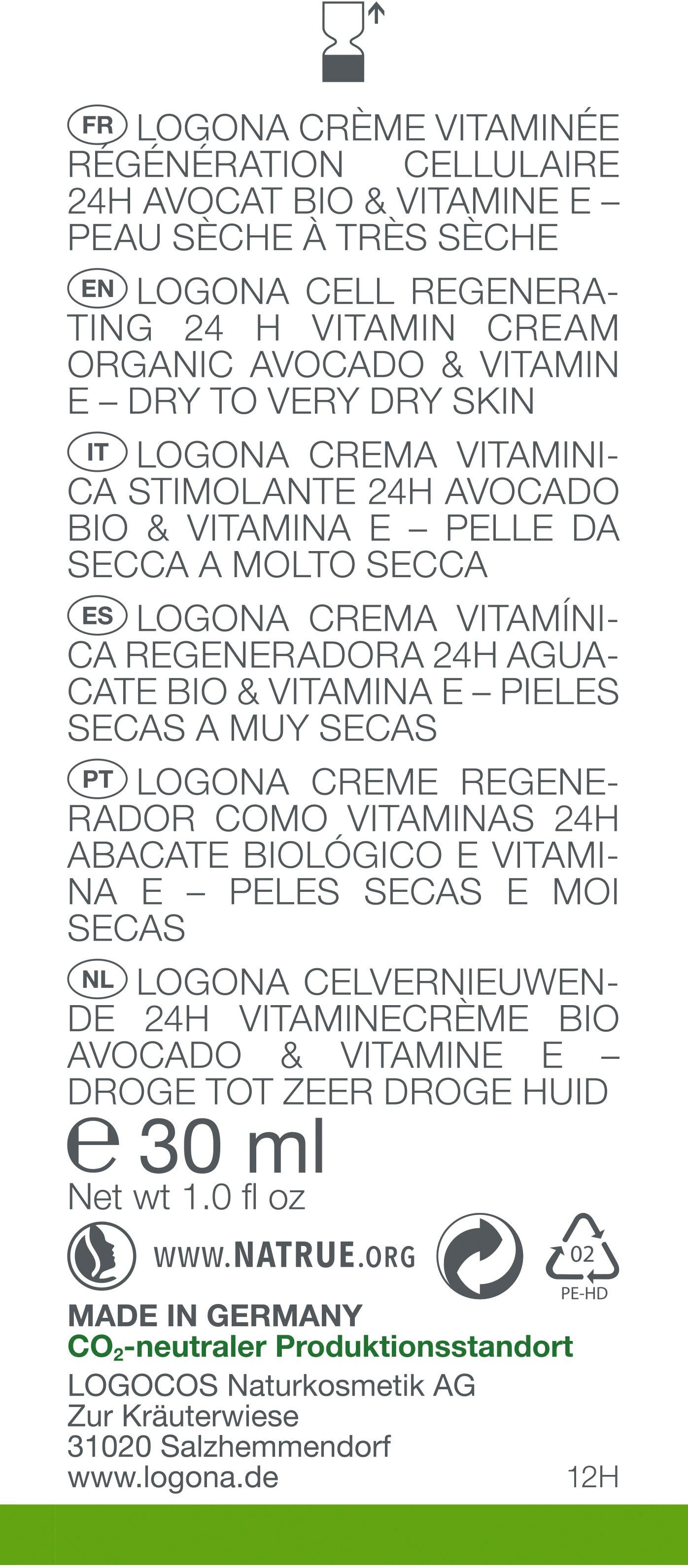 Logona Tagescreme Zellerneuernde LOGONA [nourish] Vit.Creme