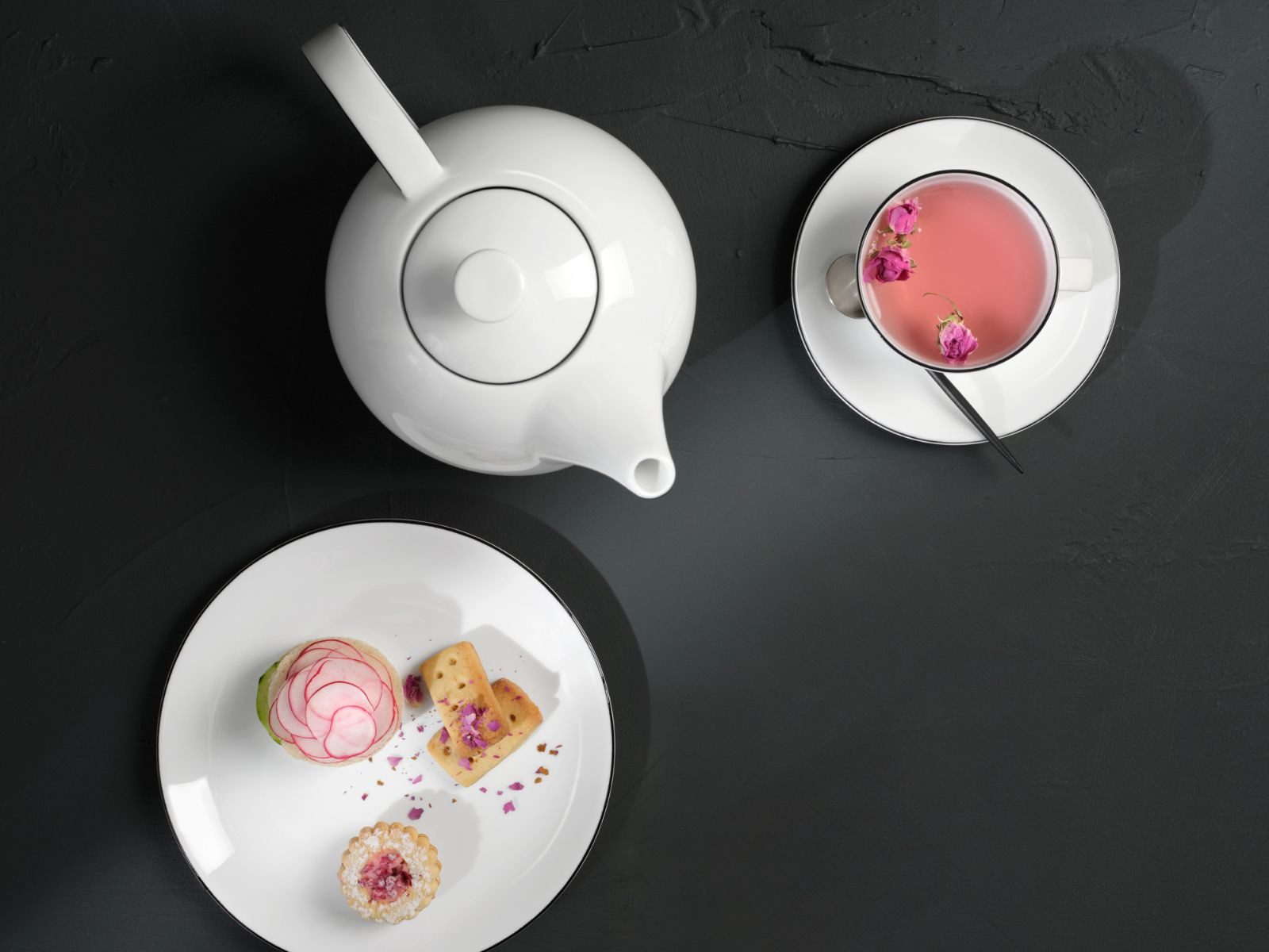 ASA SELECTION Teller-Set Selection à table ligne noire Teller flach 31,5cm Set6 (6-tlg), Fine Bone China