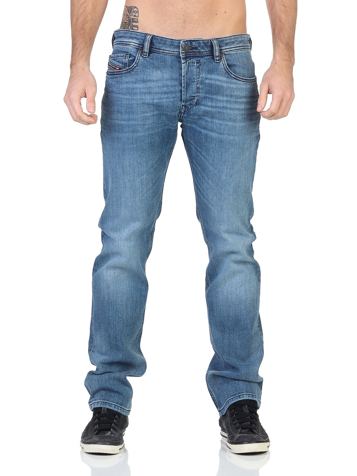 Diesel Slim-fit-Jeans Diesel Herren Jeans SAFADO-X - RM066 5-Pocket-Style, Gerader-Fit, Dezent-Used-Look