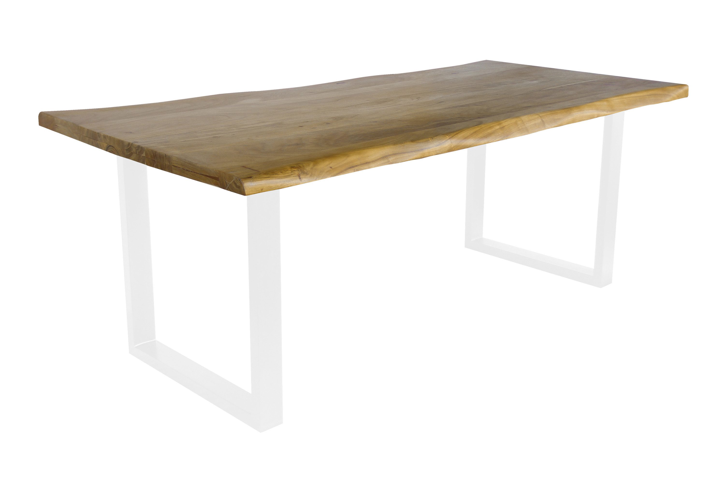 SAM® Baumkantentisch Cali, massives Akazien- oder Mangoholz, Metallgestell U-Form, bis 3m
