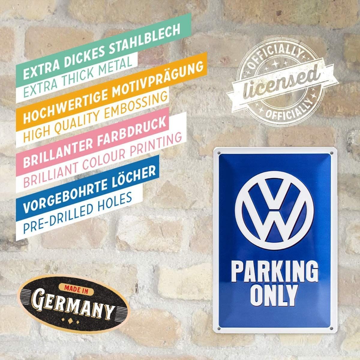 Nostalgic-Art Metallschild Blechschild 20 x 30cm - Volkswagen - VW Parking Only – Bild 4 von 4