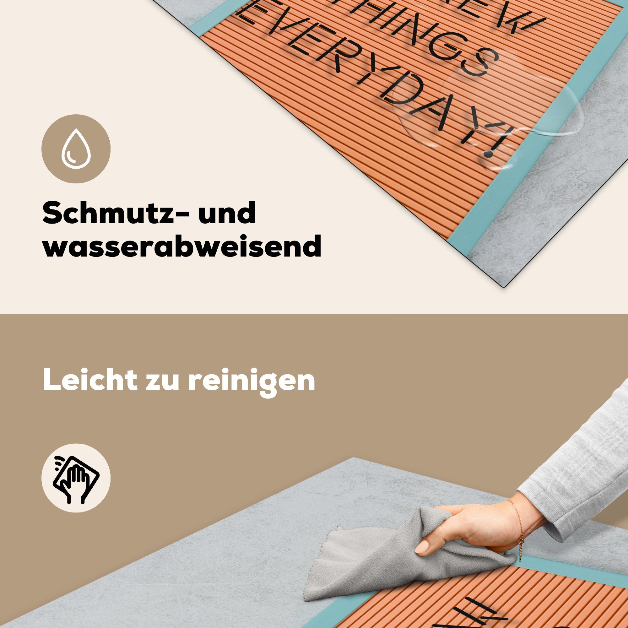 tlg), - etwas jeden cm, Arbeitsplatte 78x78 Zitate - MuchoWow Neues, für küche Vinyl, (1 Tag 'Tu Herdblende-/Abdeckplatte Ceranfeldabdeckung, Sprichwörter