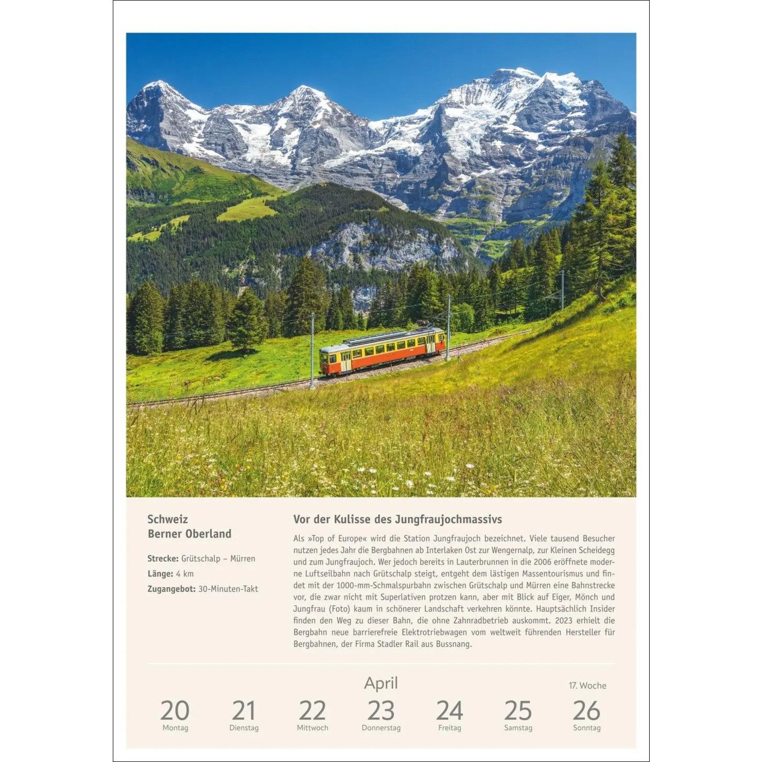 Harenberg Kalender Verlag Wandkalender Zugreiselust Wochen-Kulturkalender 2026 - 53 unvergessliche...