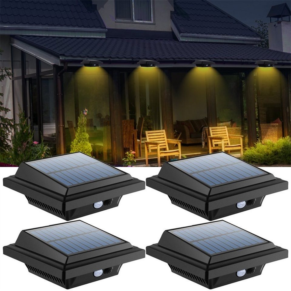 Home safety LED Dachrinnenleuchte 4Stk.Solarlicht PIR-Sensor,  Bewegungsmelder