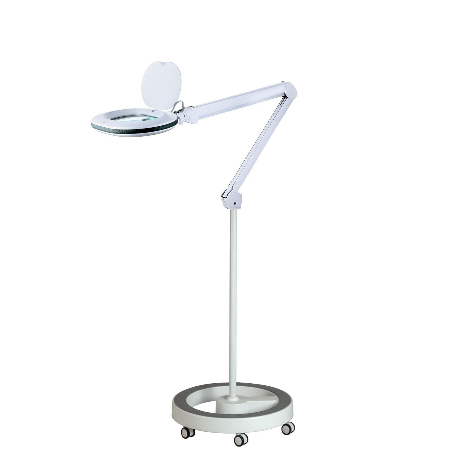 Lumeno Lupenlampe 861XGR Lupenleuchte Lupenlampe mit ovaler Echtglaslinse kristallklar, LED fest integriert, Kaltweiß, 6500 K