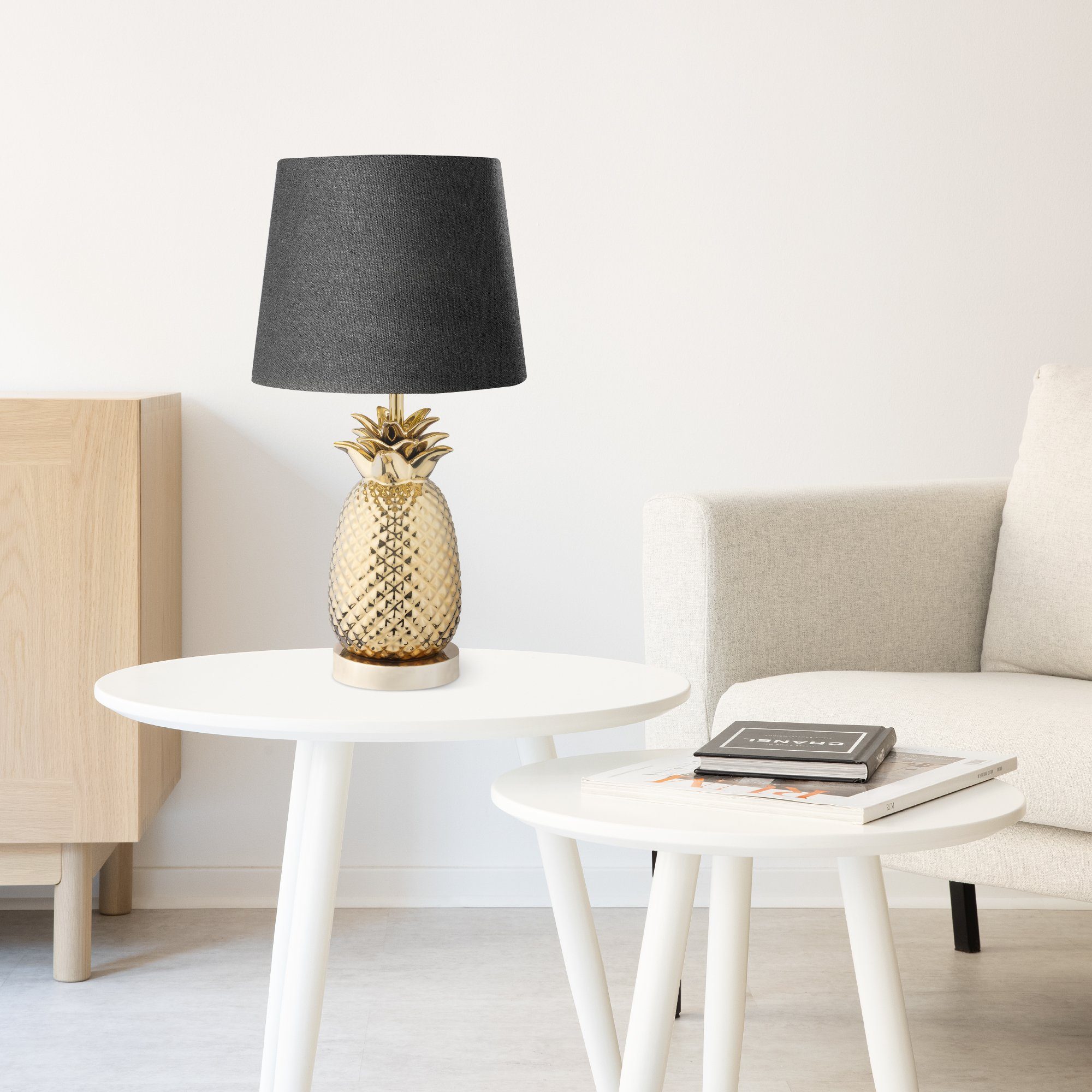 Navaris Lampenschirm 2x Lampenschirm Tischlampe E27 rund - 16,2x15,3x22cm - günstig online kaufen