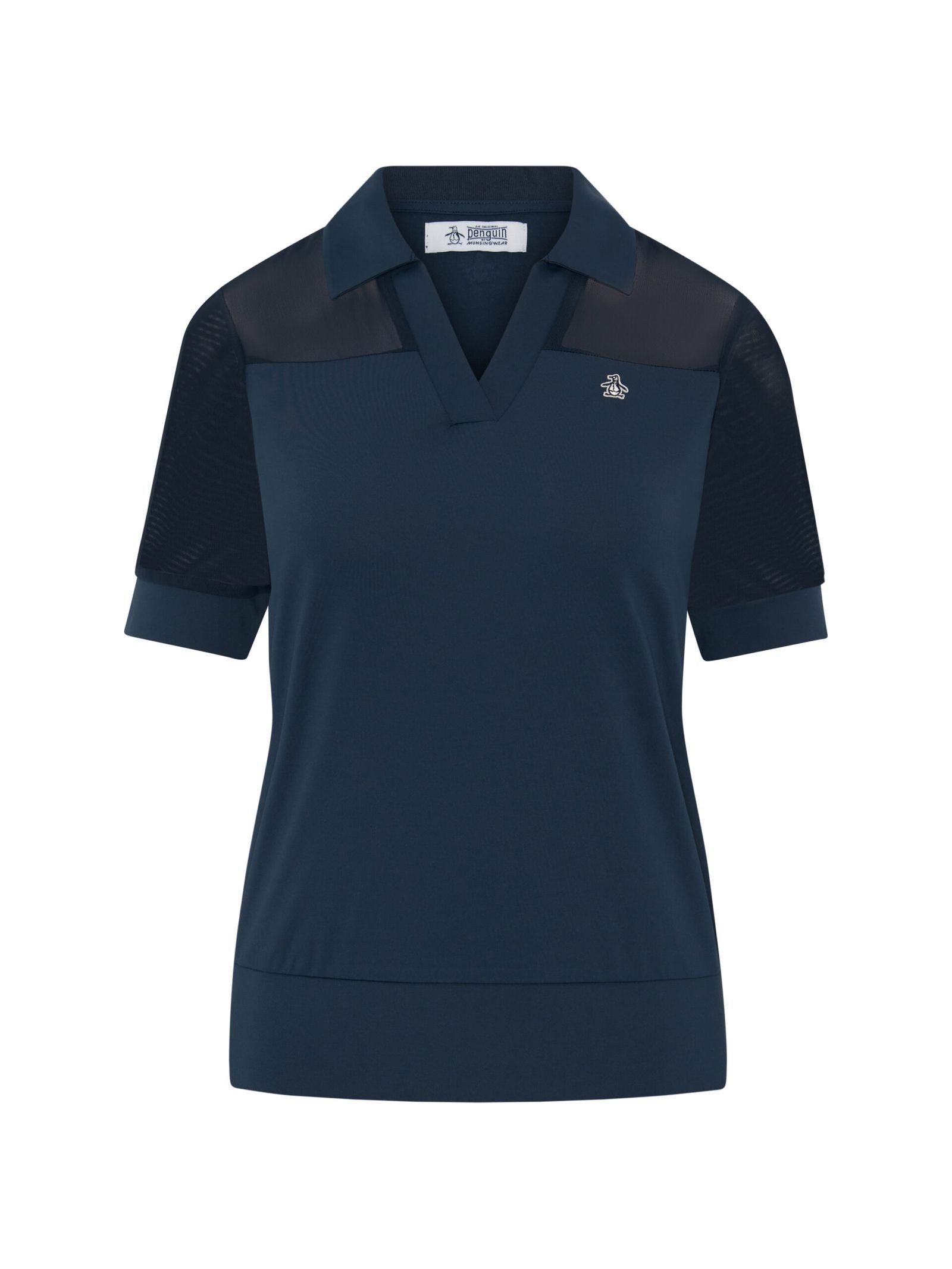 Original Penguin Poloshirt Penguin Poloshirt mit 1/2-Ärmeln und Mesh-Blockierung Damen (1-tlg) volle Bewegungsfreiheit