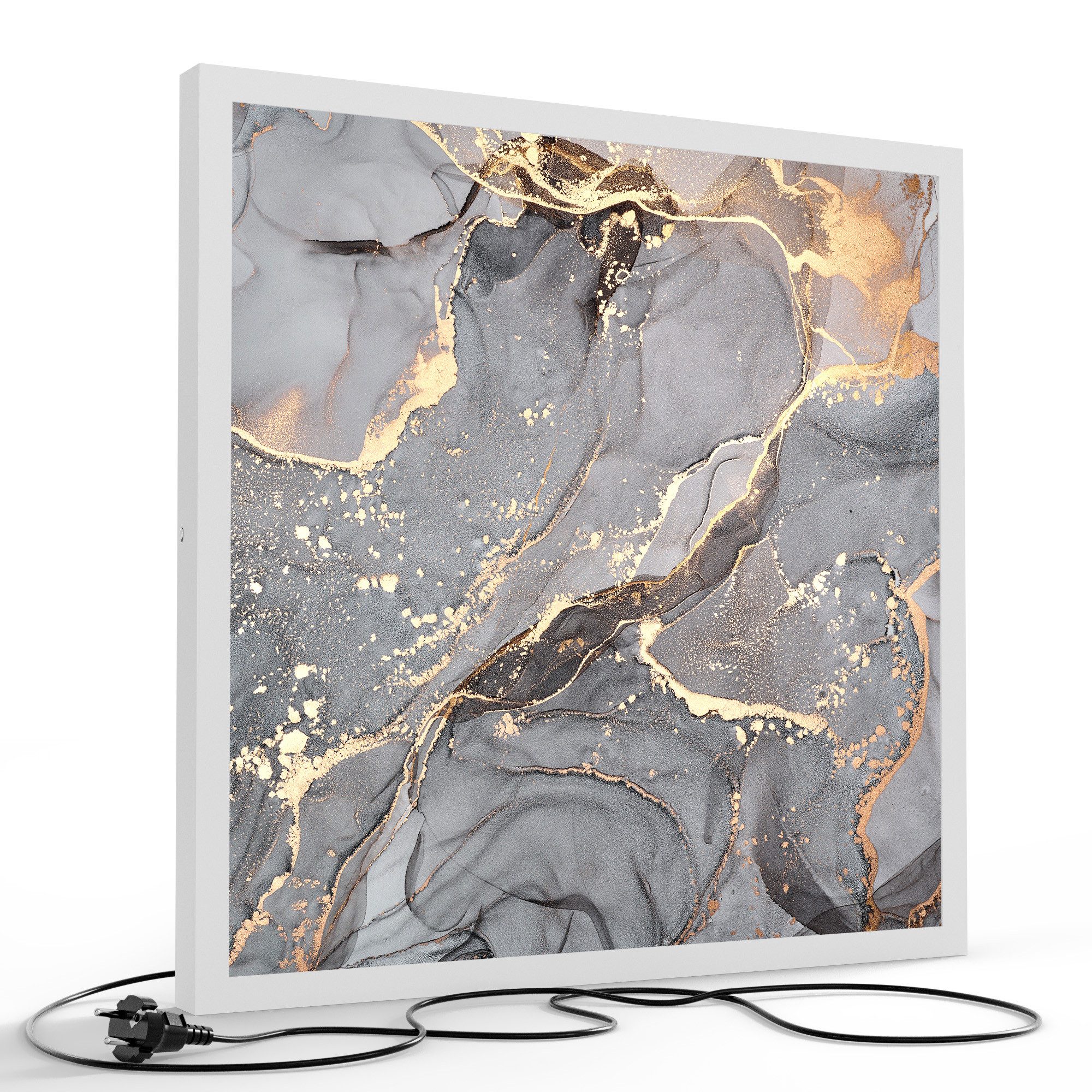 DEQORI LED-Bild 'Elegantes Marmormuster', (1 St), LED Lampe Leuchte Leuchtbild Bild beleuchtet Deckenleuchte Wandlampe