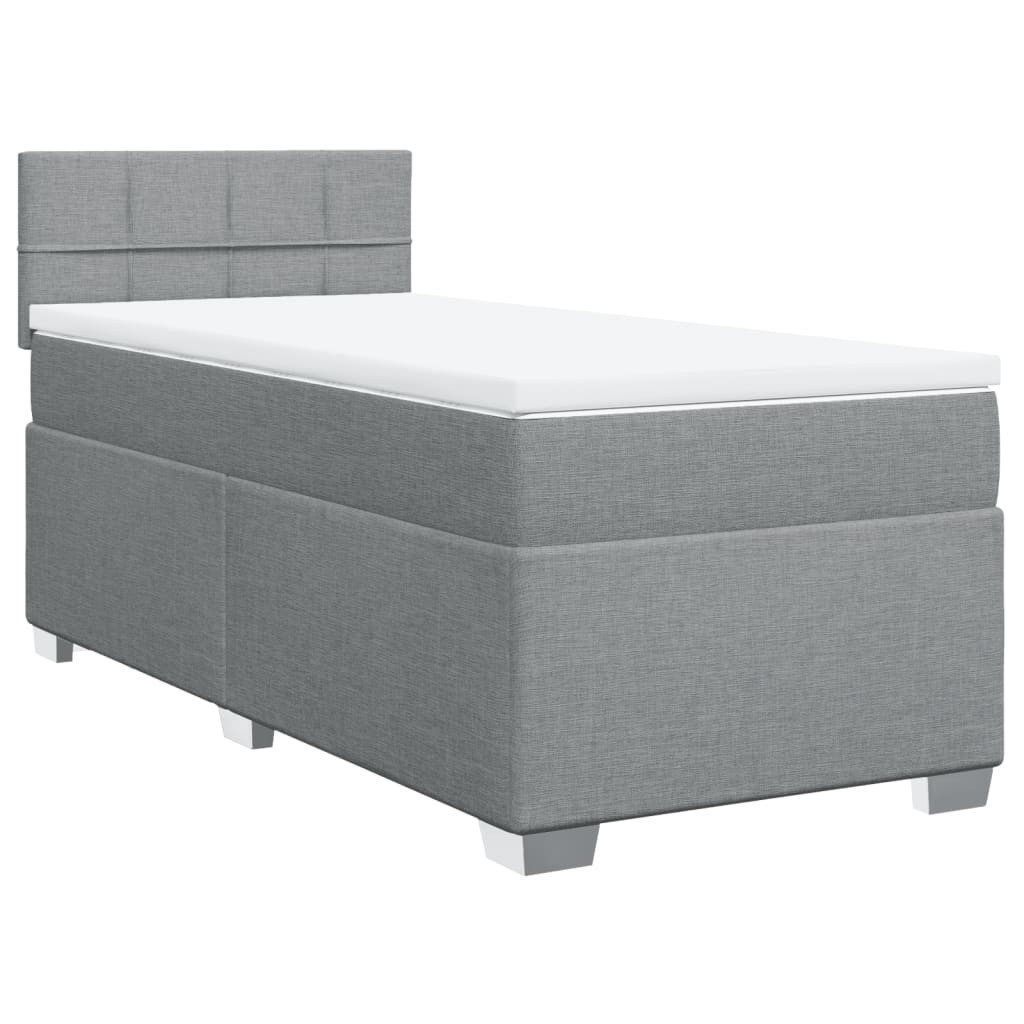 vidaXL Bett Boxspringbett mit Matratze Hellgrau günstig online kaufen
