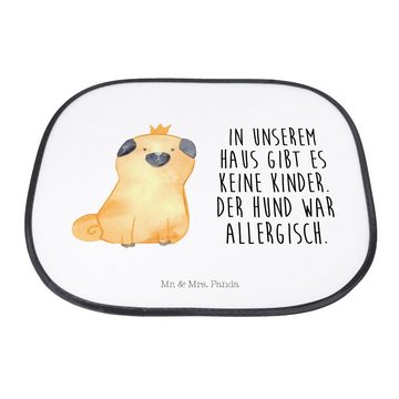 Sonnenschutz Mops Krone - Weiß - Geschenk, Hunderasse, Hundemotiv, Sonne, Auto Son, Mr. & Mrs. Panda, Seidenmatt, Faltbar & Praktisch