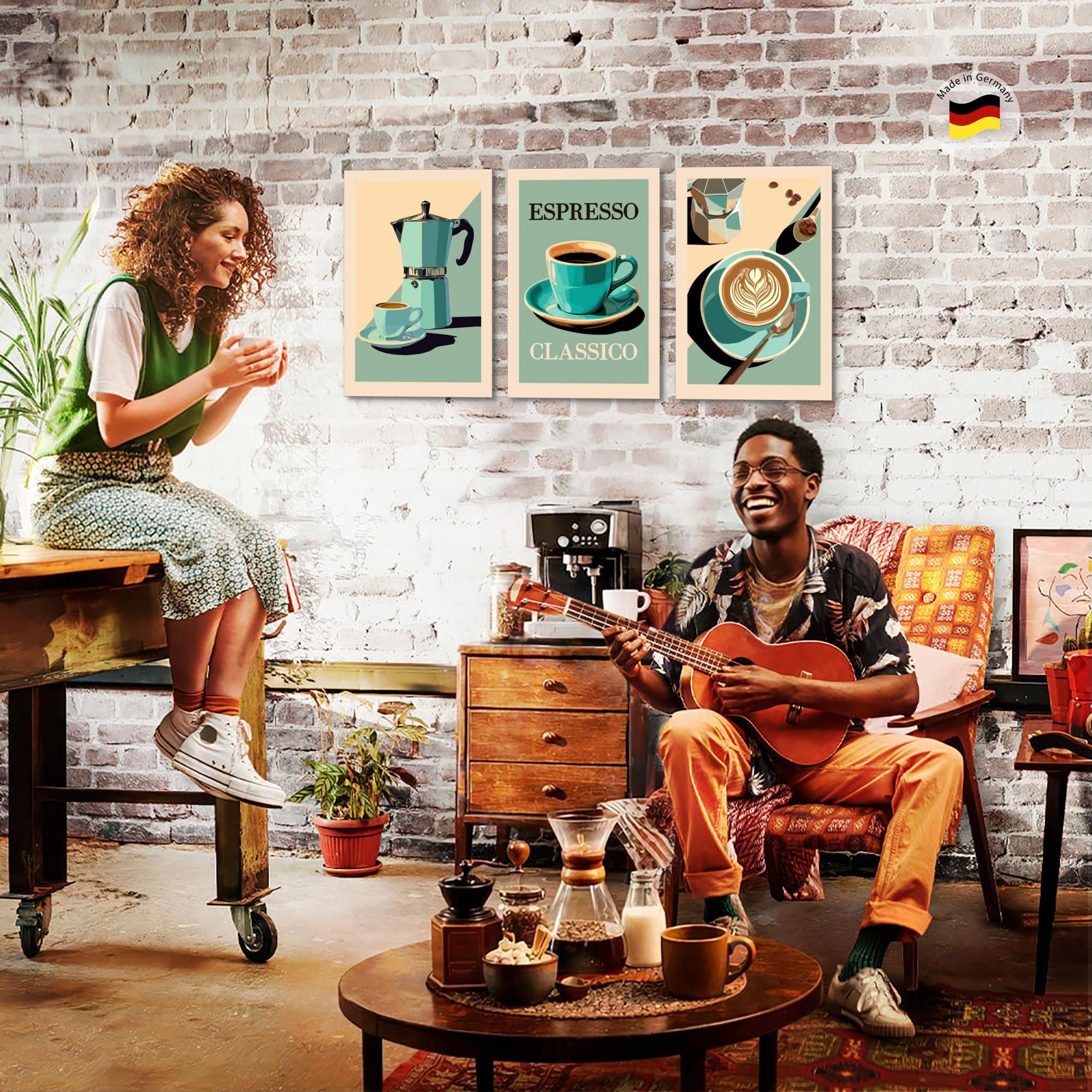 Novart Wandbild Küchenbilder Kaffee Retro Bilder Küche Esszimmer Cafe Bar Deko – Bild 3 von 5