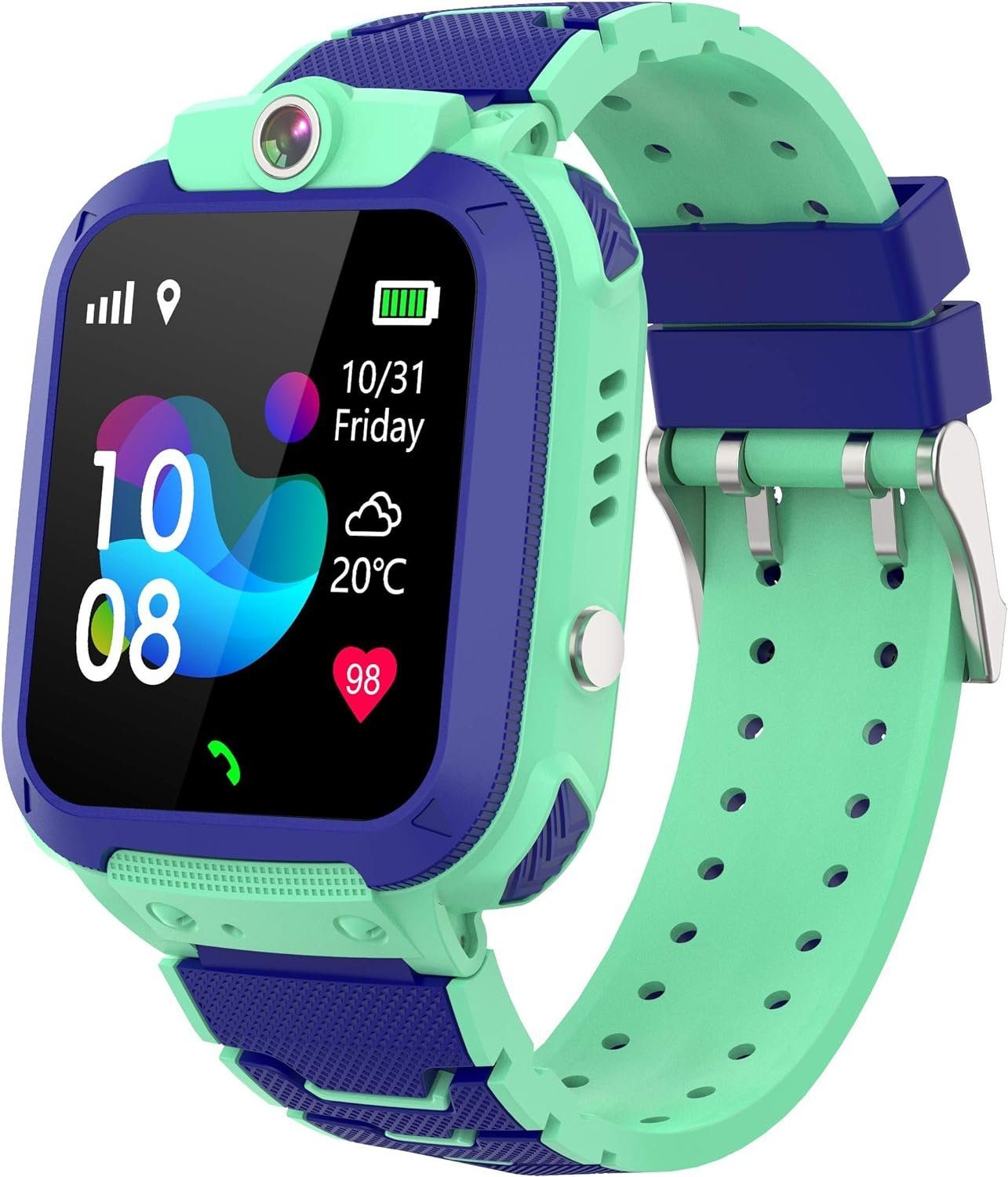 PTHTECHUS Smartwatch (1,44 Zoll, Android iOS), GPS kinder Zwei Wege Gespräch Intelligente Uhr Voice Chat SOS Wecker